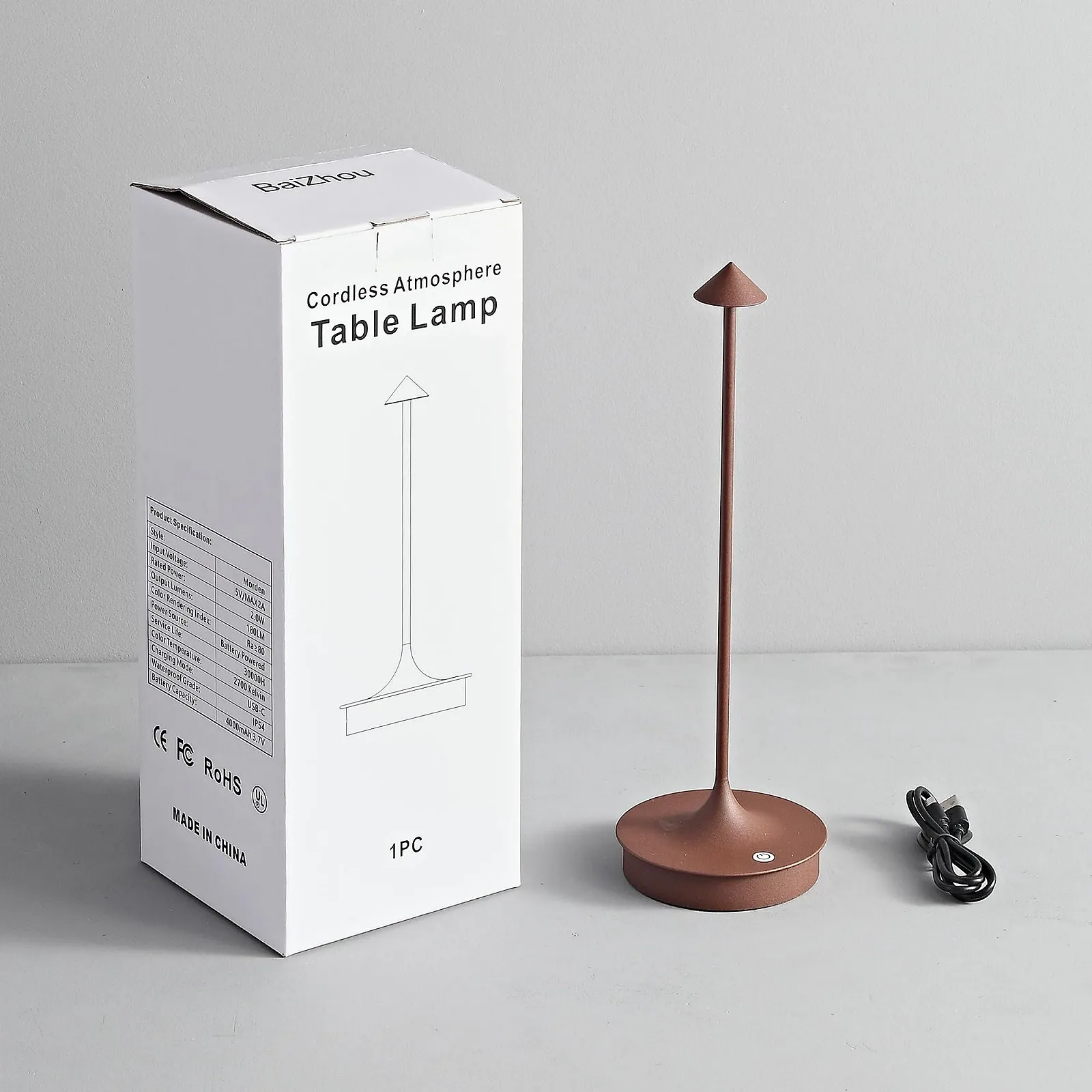 Настольная лампа Leomix LED беспроводная аккумуляторная 4000 мАч сенсорная диммируемая IP54, фото №9