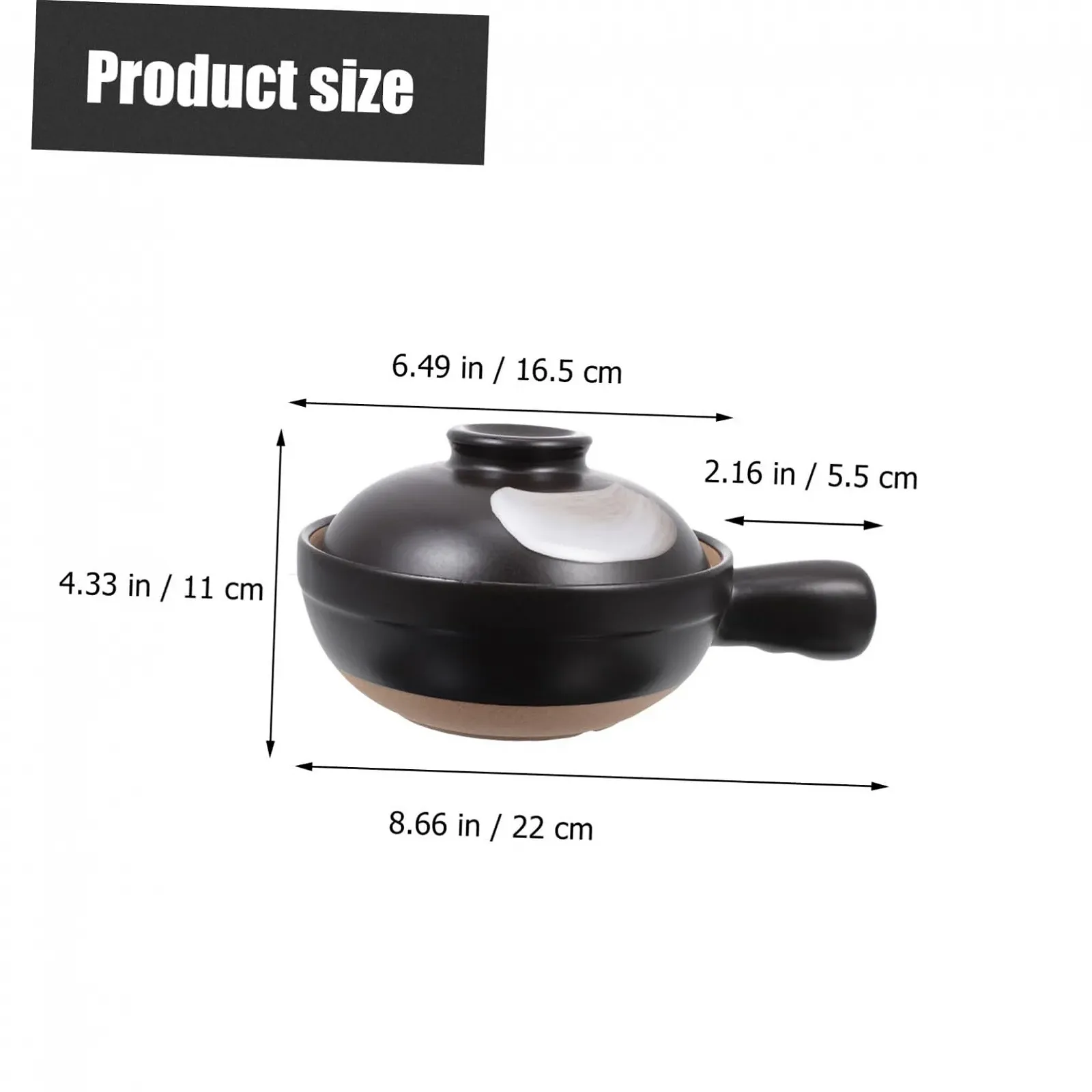 Ківш керамічний з кришкою термостійкий, фото №8