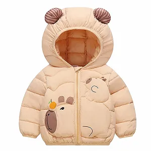 Зимняя куртка с капюшоном и карманами Kobilee для девочек и мальчиков, теплая, утолщенная, детская зимняя куртка, ветрозащитная, легкая пуховая куртка, повседневная стеганая куртка с длинными рукавами, пуховик - Фото 1