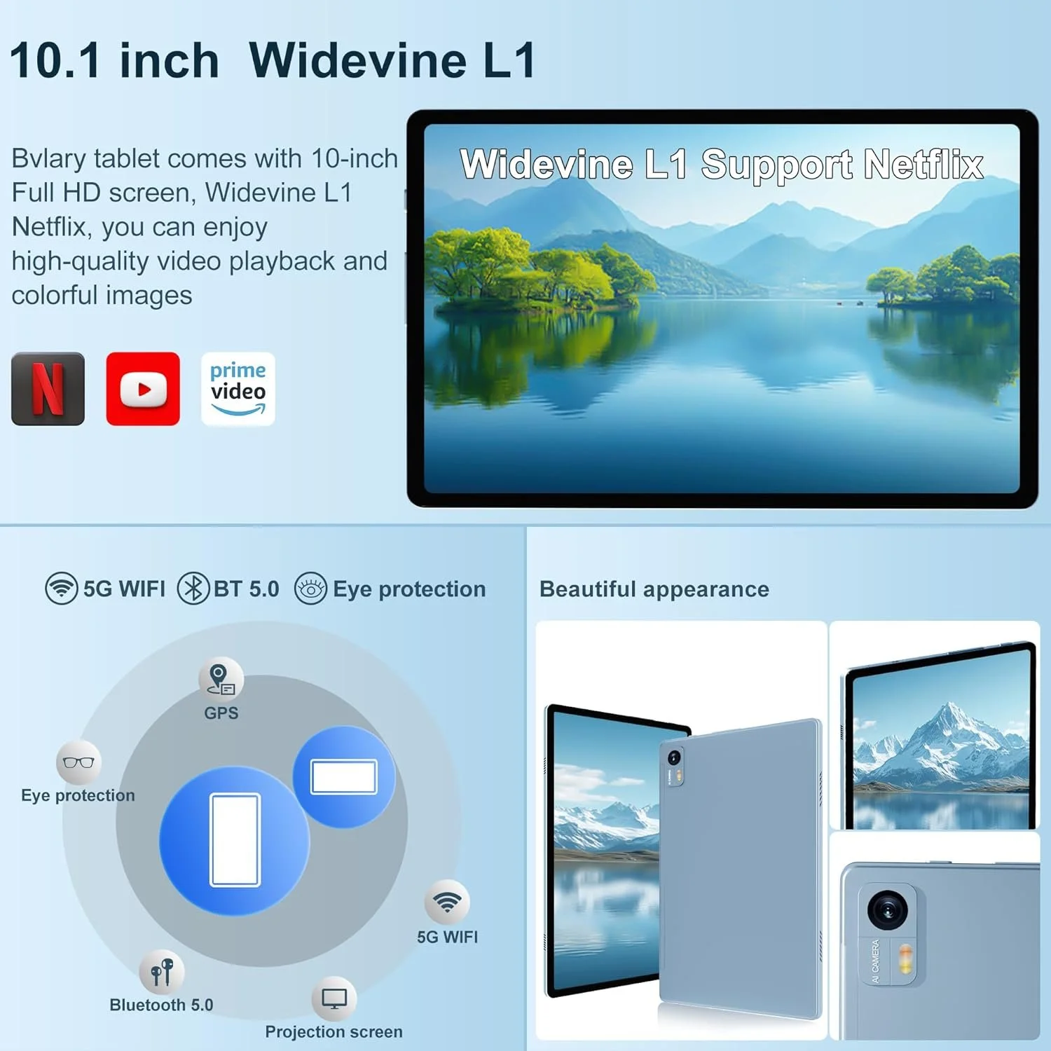 Планшет Bvlary X_50 10" 16/128 ГБ 2-SIM 8 ядер Android 14 8000mAh Blue, фото №6 Планшет Bvlary X_50 10" 16/128 ГБ 2-SIM 8 ядер Android 14 8000mAh Blue, фото №6