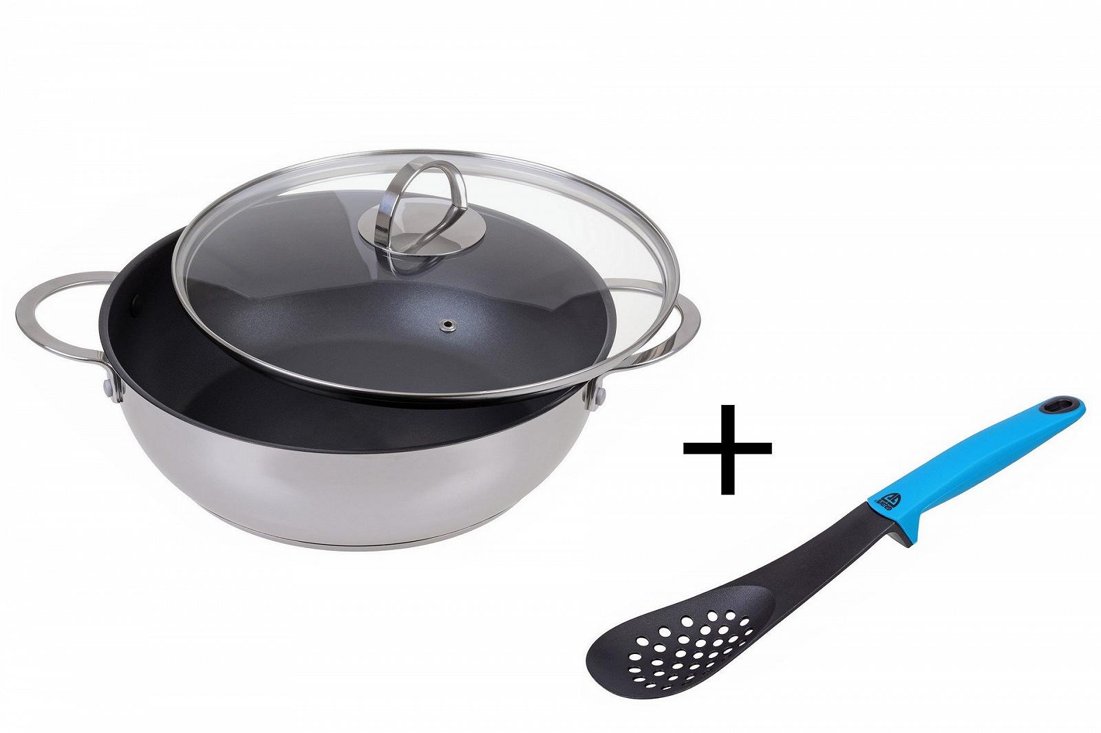 Сковорода GRÄWE 28 см из нержавеющей стали с покрытием и двумя ручками, фото №2