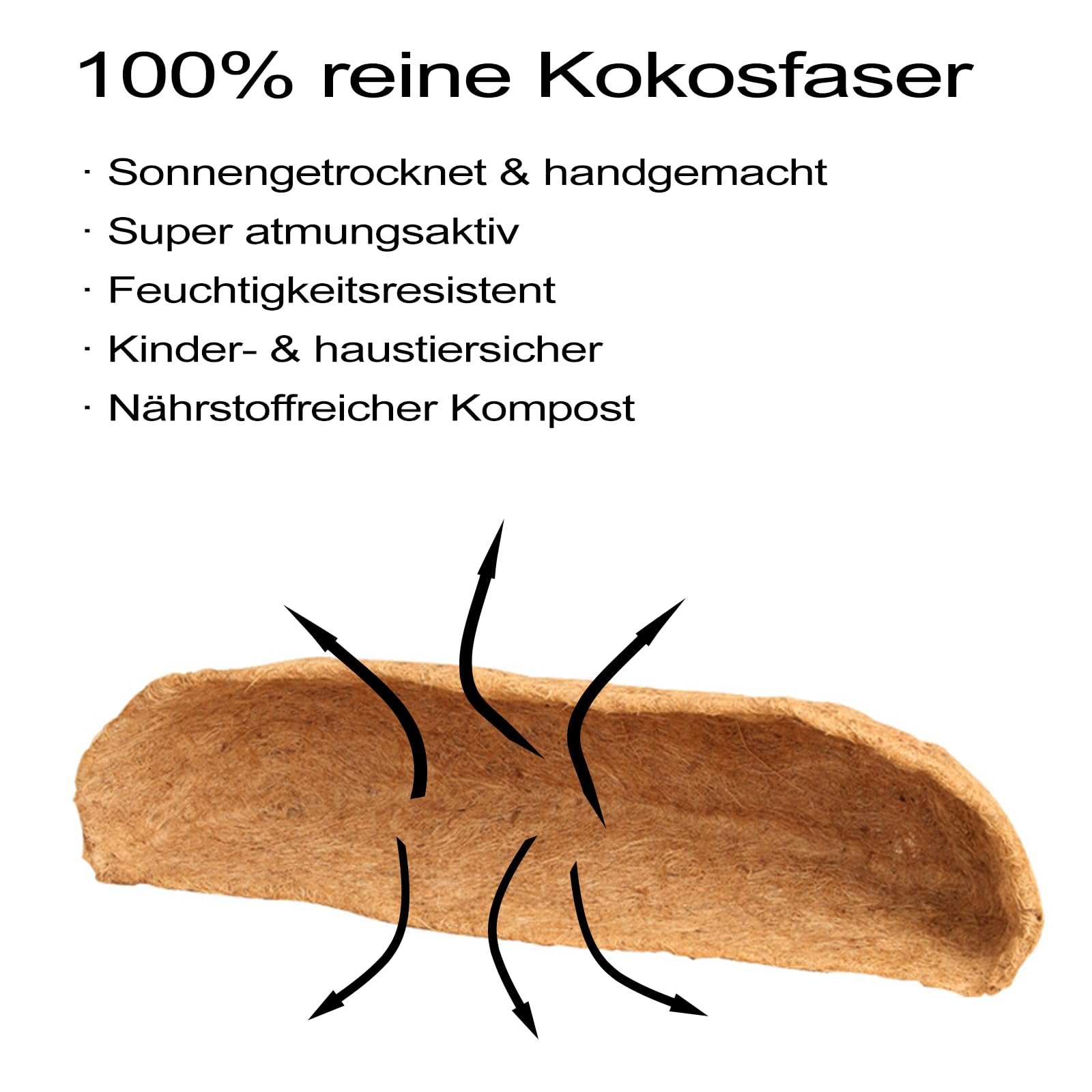 Змінні кокосові вкладиші 2 шт. 24" (60 см) для квіткових ящиків та підвісних кашпо, фото №4