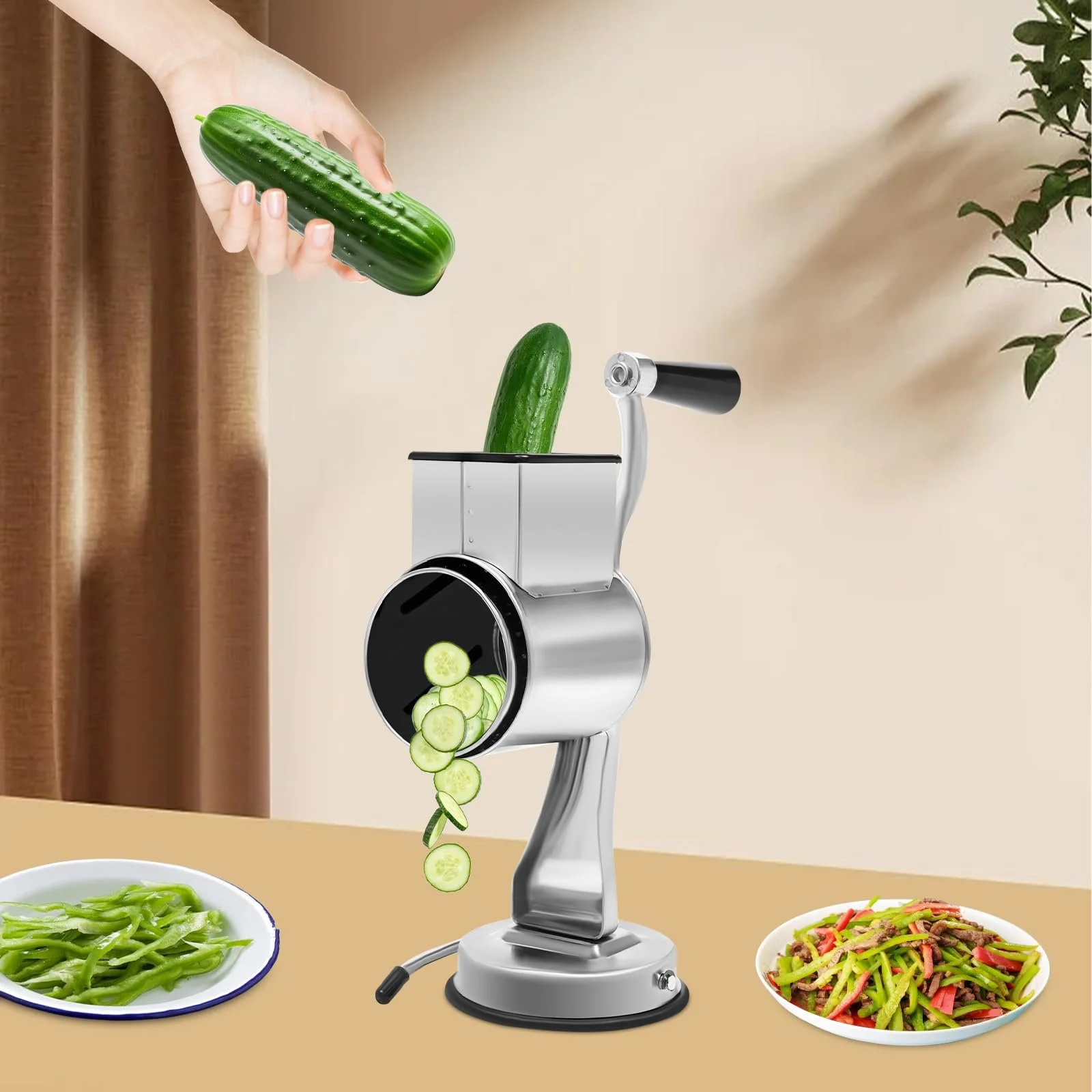 Ручна барабанна терка-овочерізка з нержавіючої сталі Edelstahl, ручна, фото №5 Ручна барабанна терка-овочерізка з нержавіючої сталі Edelstahl, ручна, фото №5