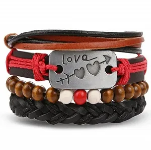 Набір браслетів з екошкіри Love - Фото 1