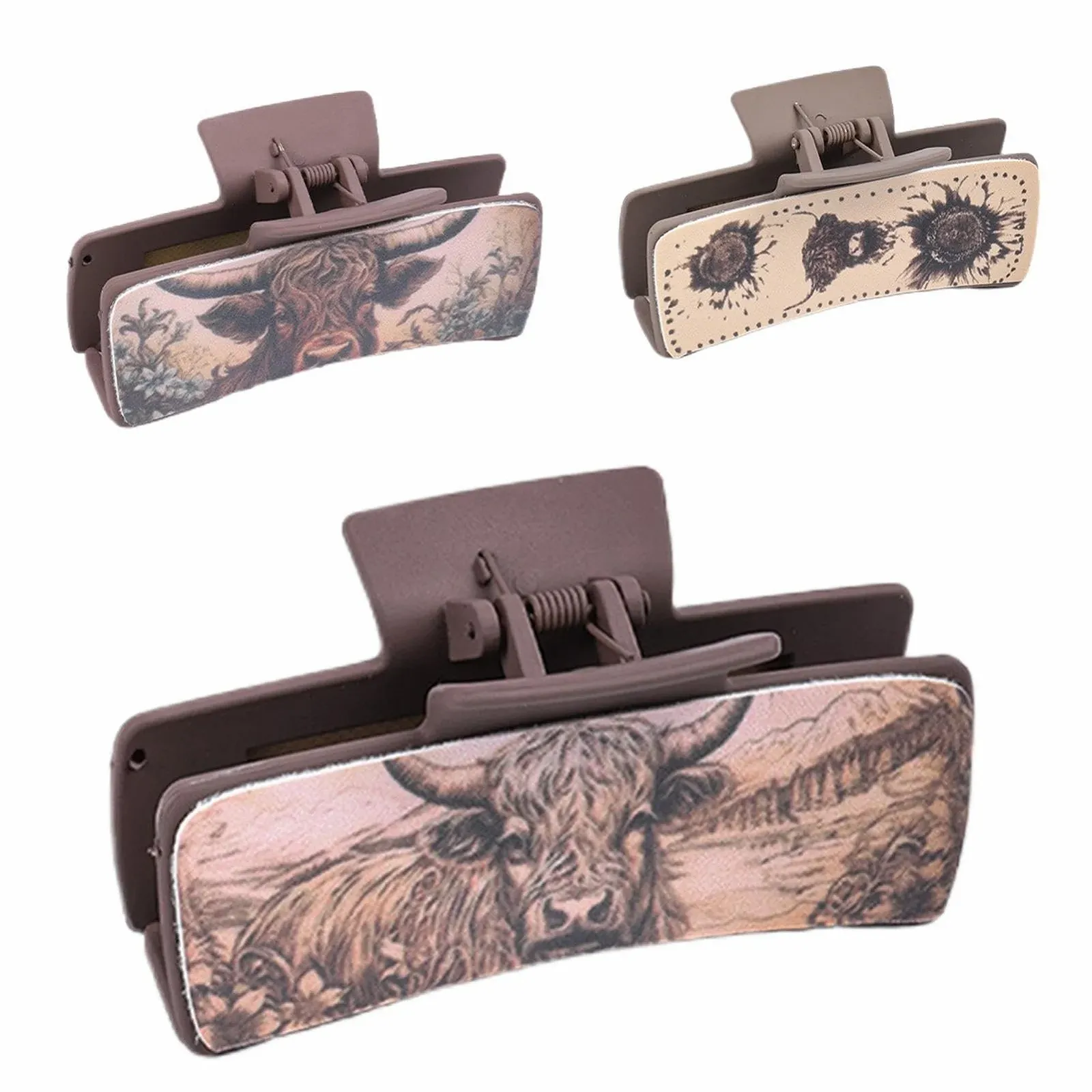 Заколка для волос Кожаная Western Klauenclips 3 шт, фото №1 Заколка для волос Кожаная Western Klauenclips 3 шт, фото №1