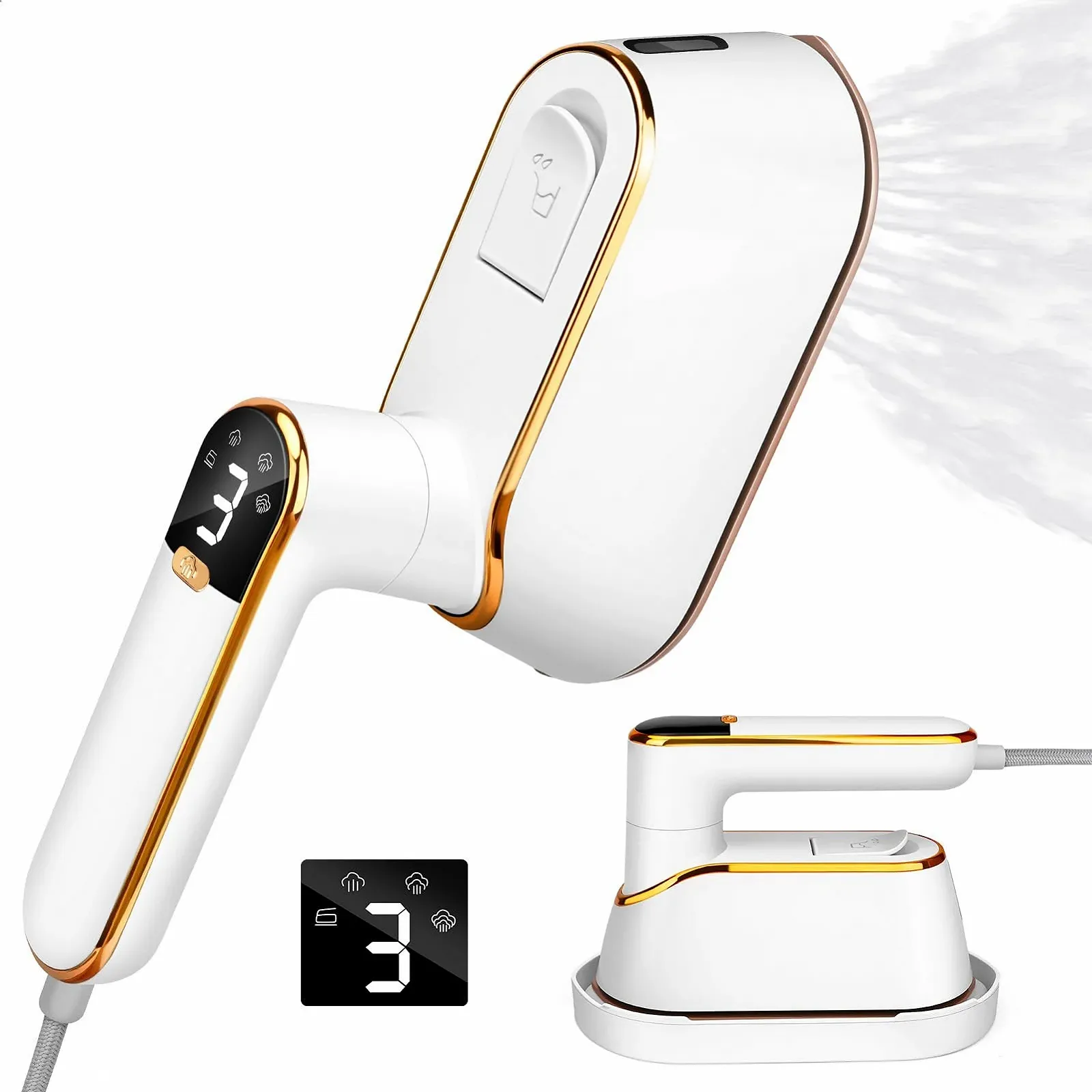 Парова праска 2-в-1 LCD Display 1200 W 180° Rotating Handle 110 ml, фото №1