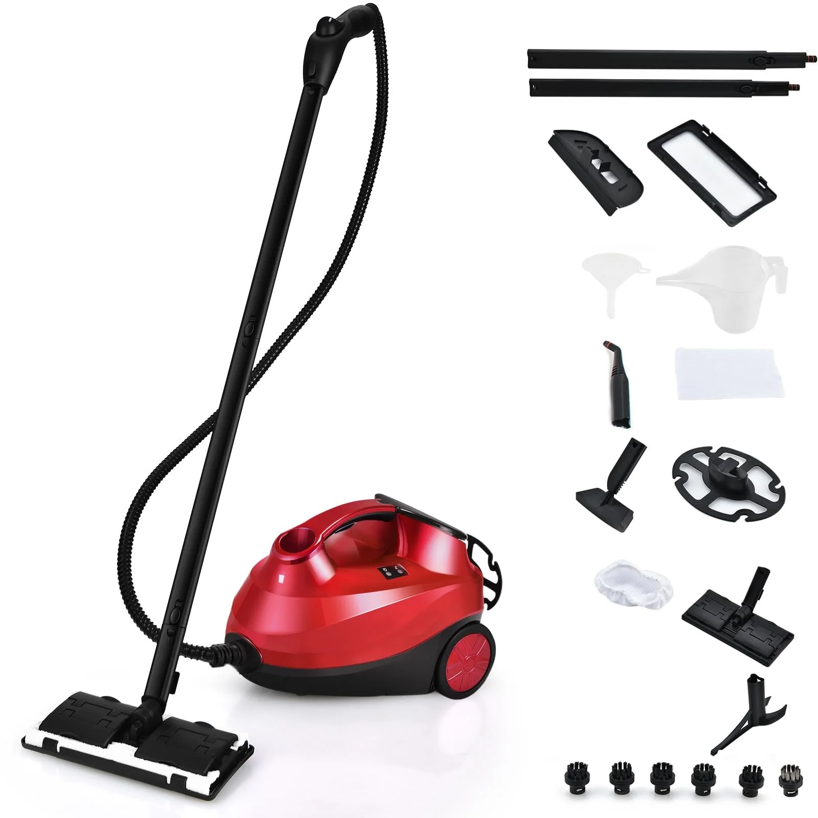 Пароочиститель SOARS 2000 Вт 4 бар 1.5 л с 19 аксессуарами Красный, фото №1 Пароочиститель SOARS 2000 Вт 4 бар 1.5 л с 19 аксессуарами Красный, фото №1