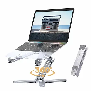 Подставка для ноутбука с основой, вращающейся на 360 градусов, регулируемая по высоте, эргономичная складная - Фото 1