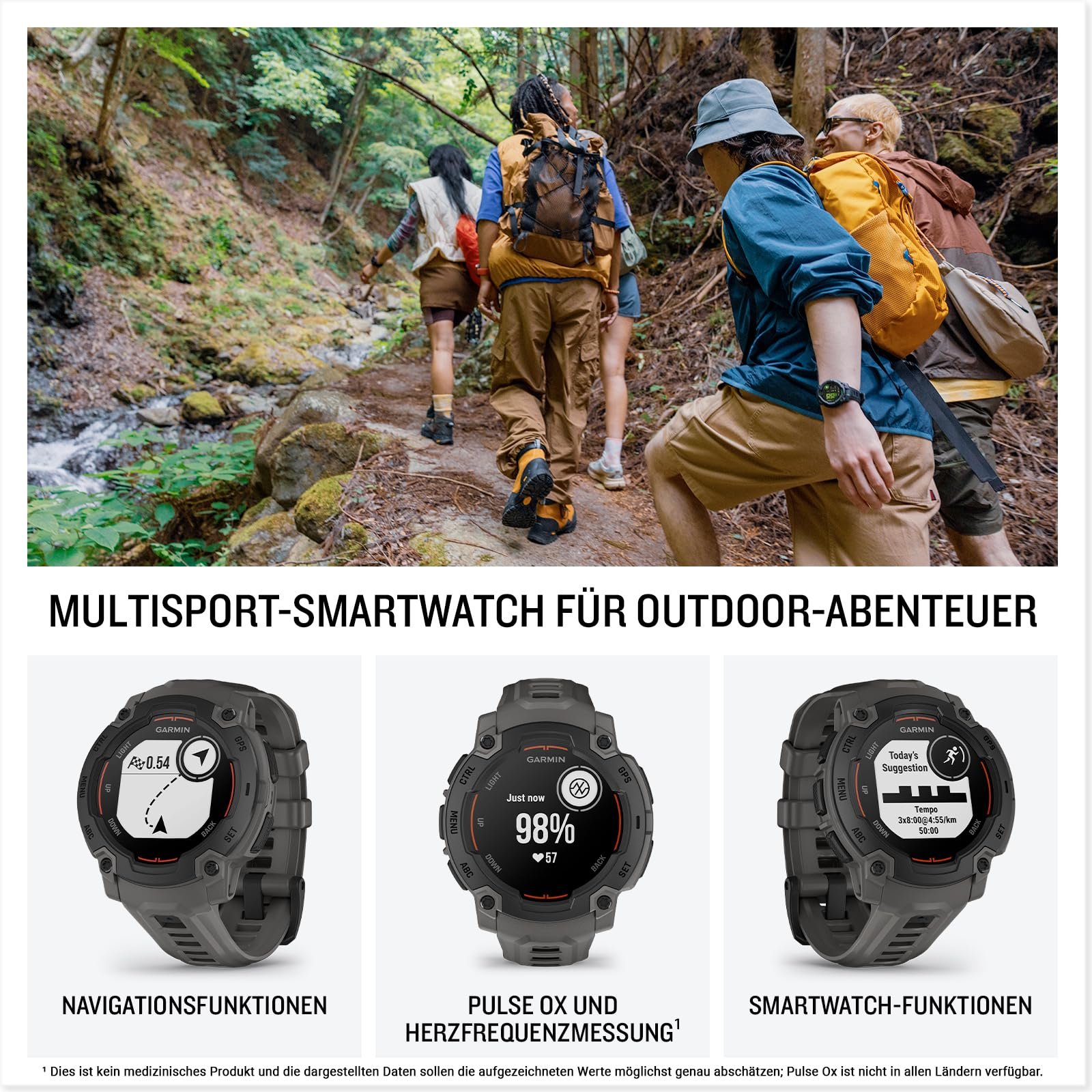 Смарт-часы мультиспортивные GPS Garmin Instinct E 45 мм, дисплей 0.9 дюйма, до 16 дней работы от батареи, фото №2