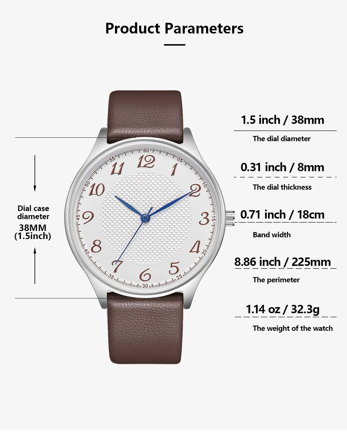 Мужские часы CIVO Классический A-3 Коричневый ремешок, фото №7 Мужские часы CIVO Классический A-3 Коричневый ремешок, фото №7
