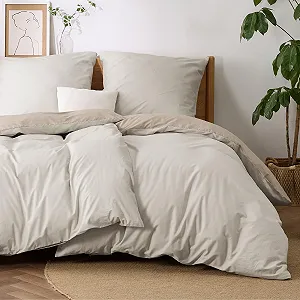 Постельное белье BEDSURE Хлопок 135 x 200 см Бежевый Двусторонний synthetic.ua - Фото 1