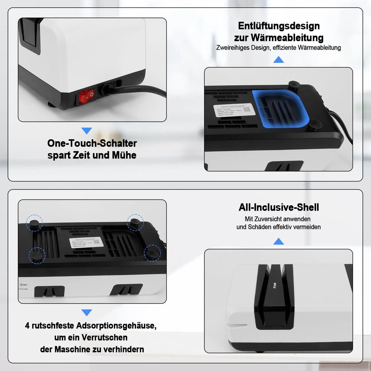 Точило для ножів електричне Diamond професійне 4-в-1 малошумне, фото №7