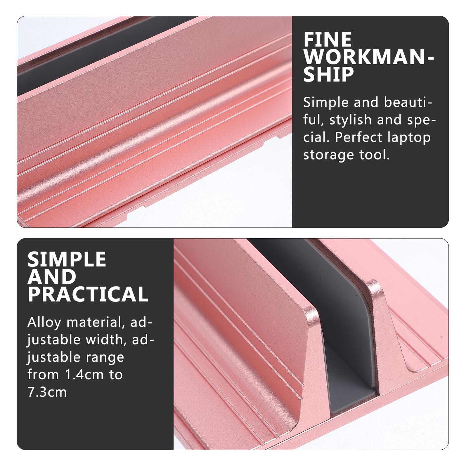 Вертикальная Подставка для Ноутбука Алюминиевая, Компактная и Прочная Подставка для Ноутбука для Стола, Компактный Дизайн, Прочная и Устойчивая к Царапинам, Подходит для MacBook Планшетов, фото №6