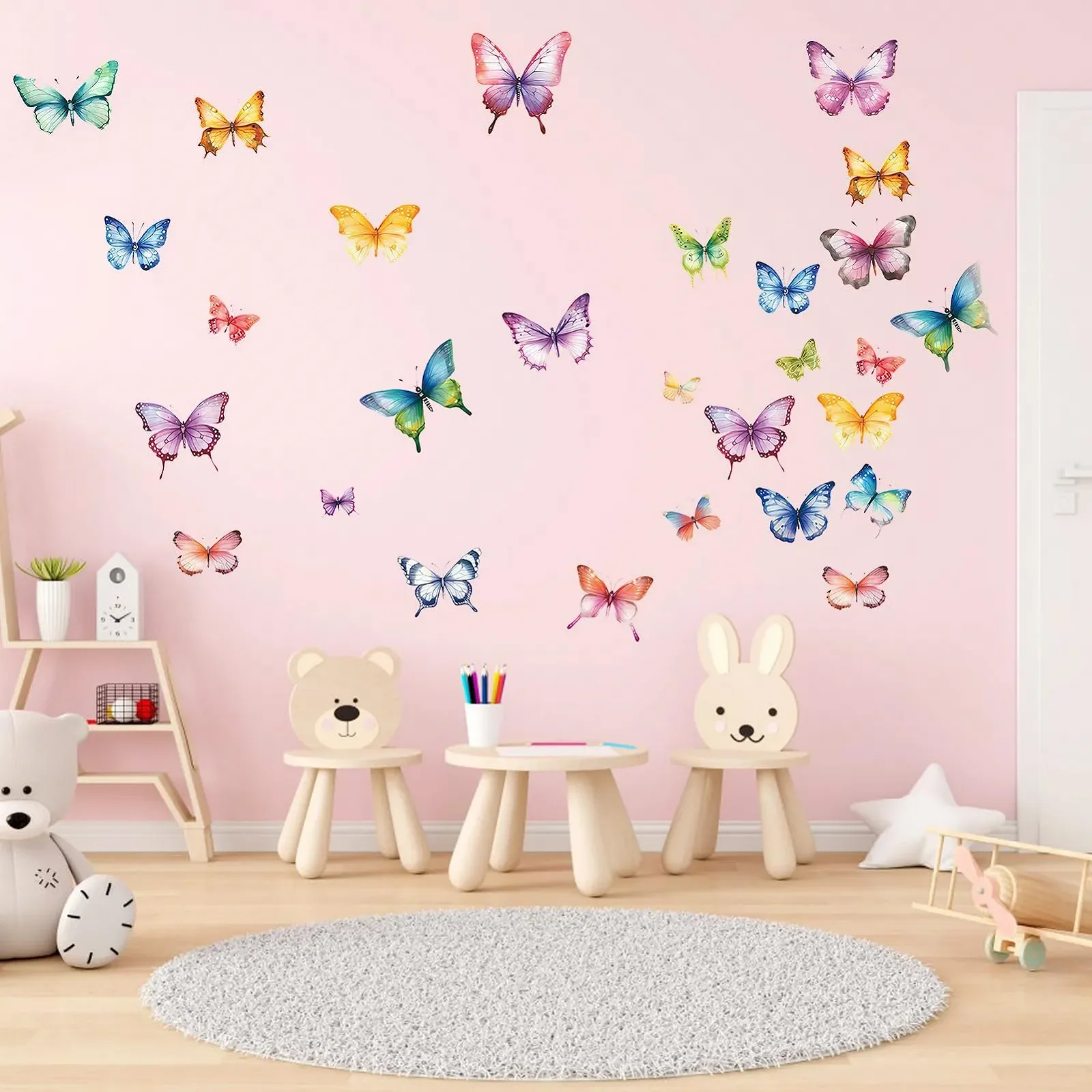 Наклейки на стіну 32 шт Butterfly Кольоровий, фото №3