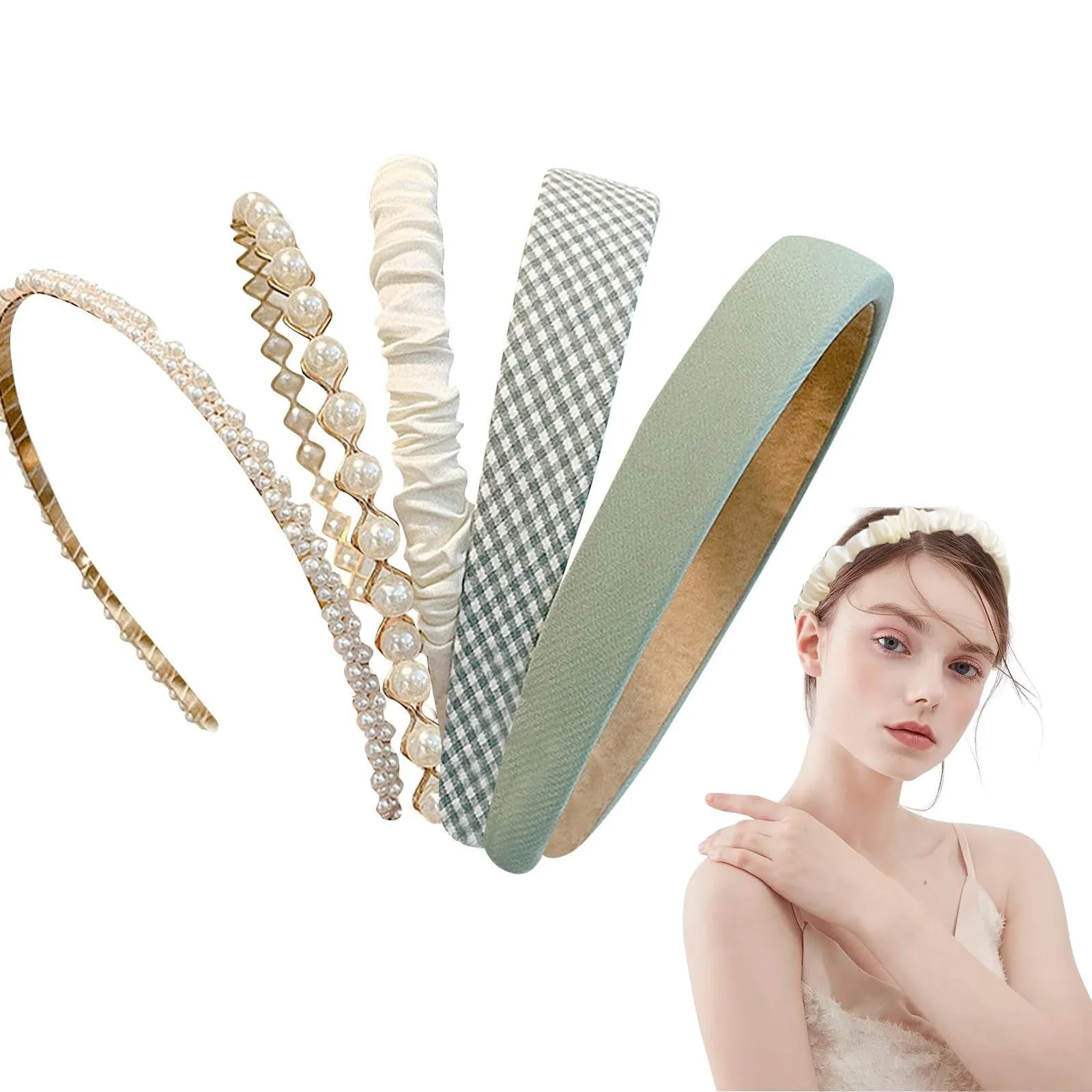 Набор женских обручей на голову 5 шт., фото №1