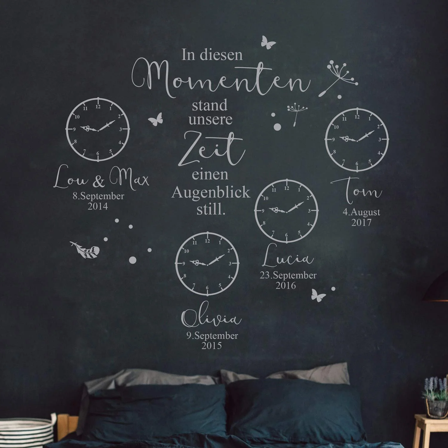 Настінна наклейка M2444 In diesen Momenten Stand Чорна L 113 x 120 см, фото №5