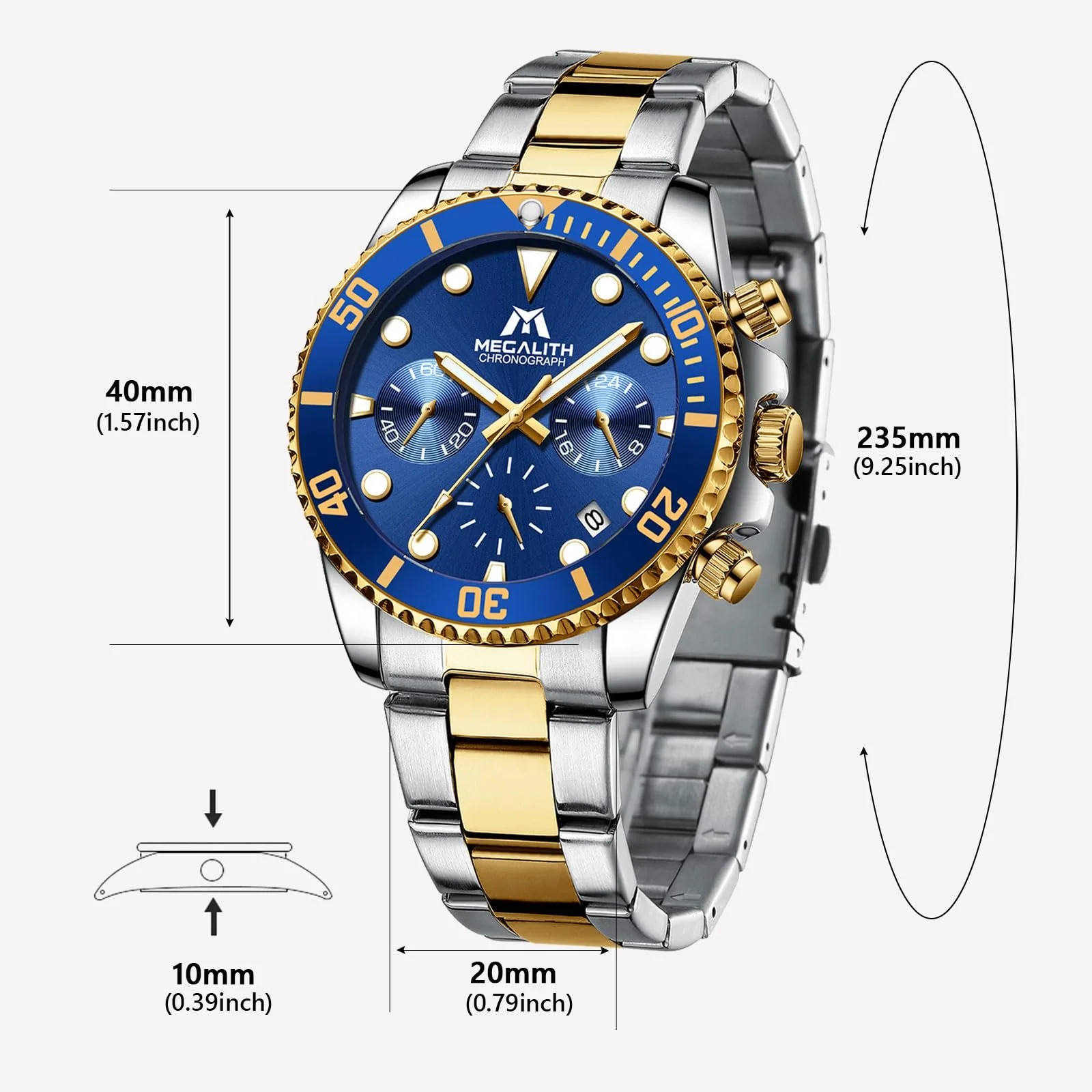 Годинник MEGALITH Чоловічий з нержавіючої сталі Хронограф Кварцовий, фото №7 Годинник MEGALITH Чоловічий з нержавіючої сталі Хронограф Кварцовий, фото №7