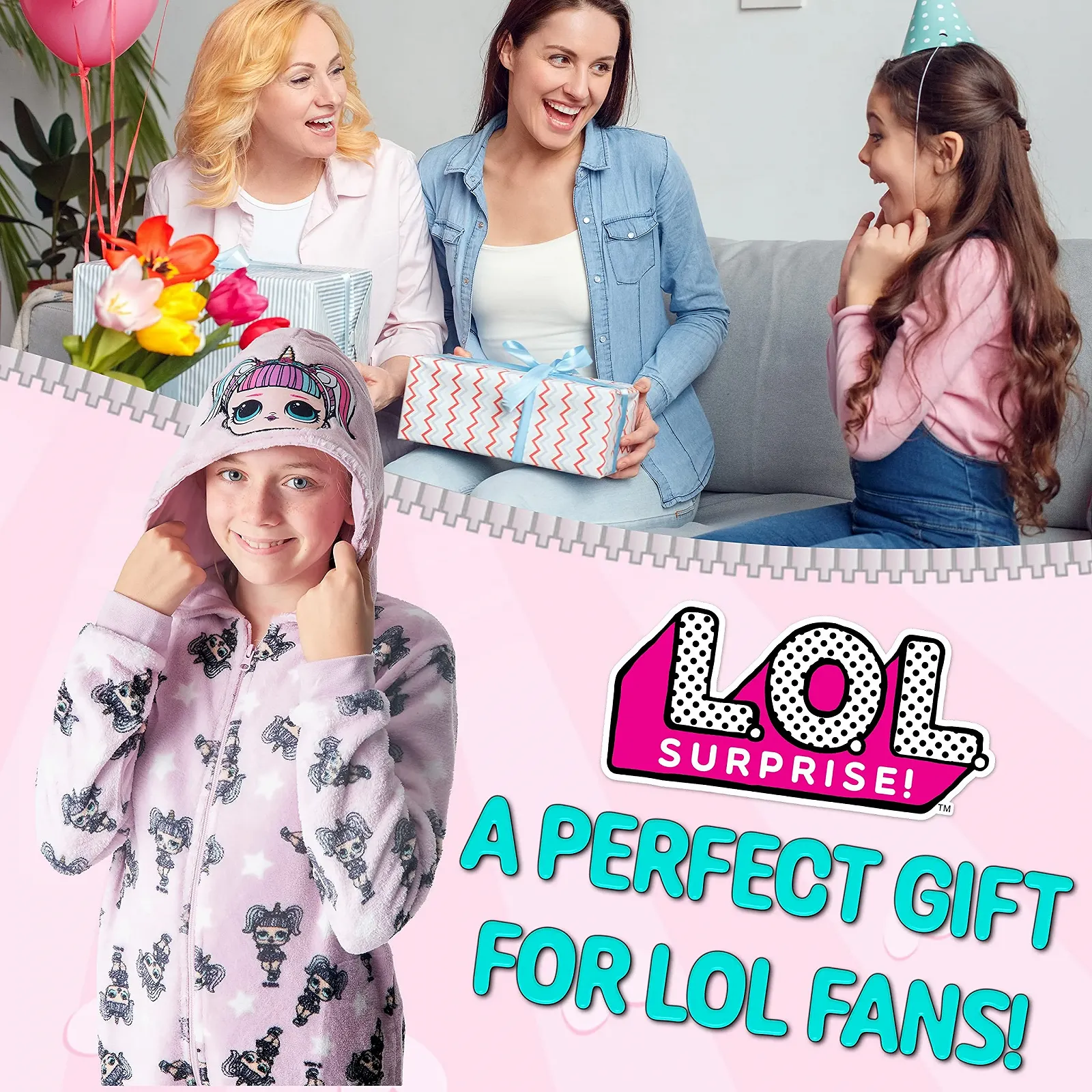 Комбінезон L.O.L. Surprise! Дитячий флісовий комбінезон для дівчат, фото №3 Комбінезон L.O.L. Surprise! Дитячий флісовий комбінезон для дівчат, фото №3