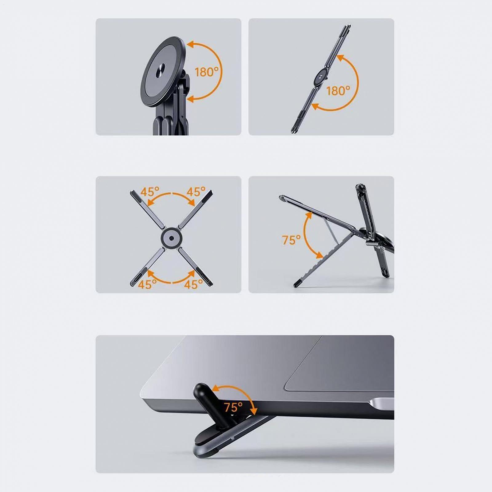 Подставка для ноутбука магнитная алюминиевая для офиса дома, фото №6