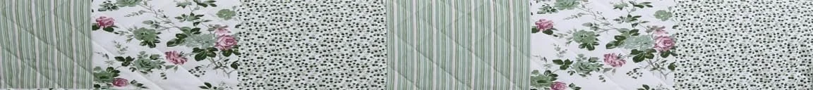 Покрывало лоскутное Autrefois Patchwork Зеленый April 230 x 250 см с 2 наволочками 65 x 65 см стеганое Двуспальная Цветочный, фото №3