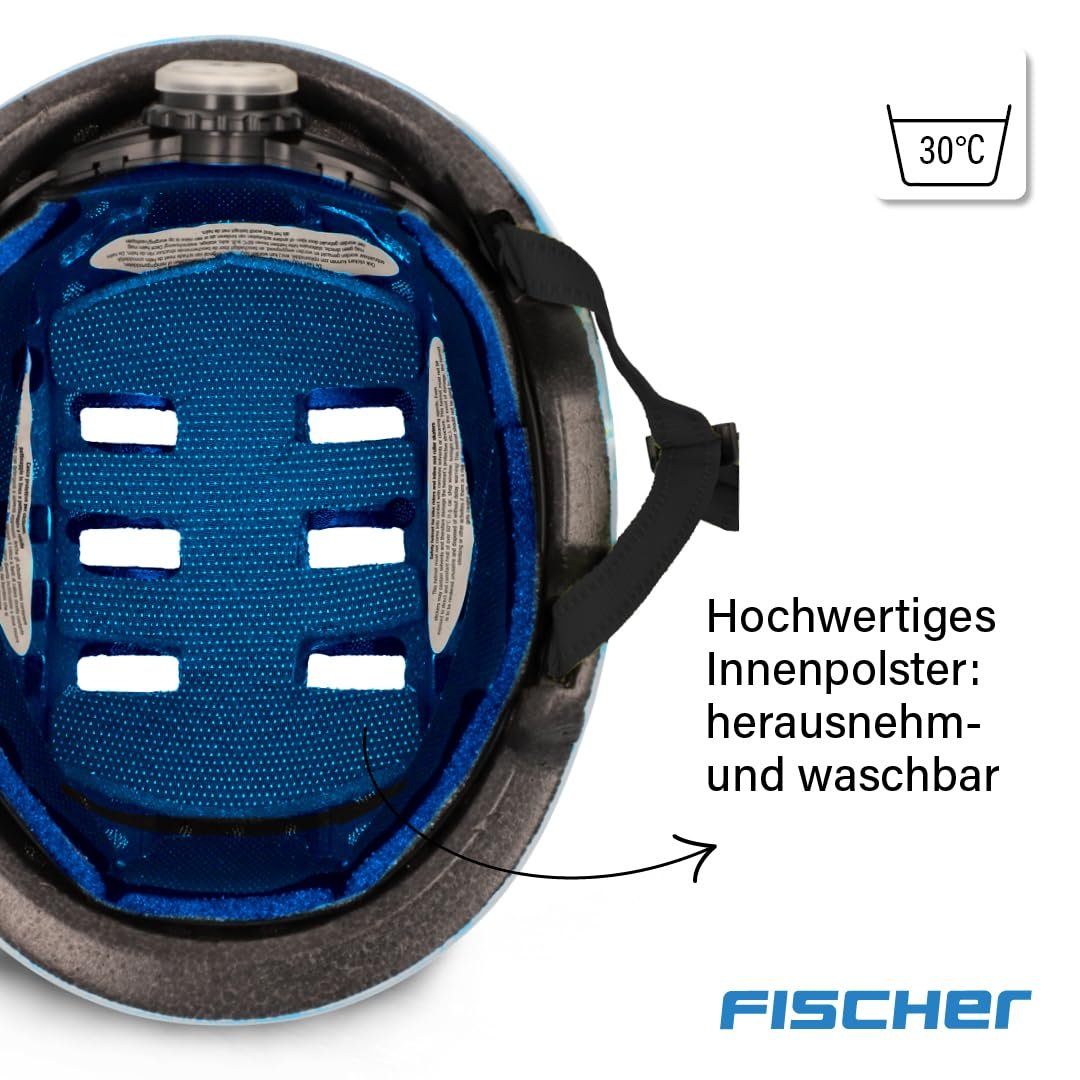 Шлем Велосипедный FISCHER BMX Dirt Bike Plus Universe S/M, 54-58 см, черный, с интегрированным светодиодным задним фонарем, фото №6