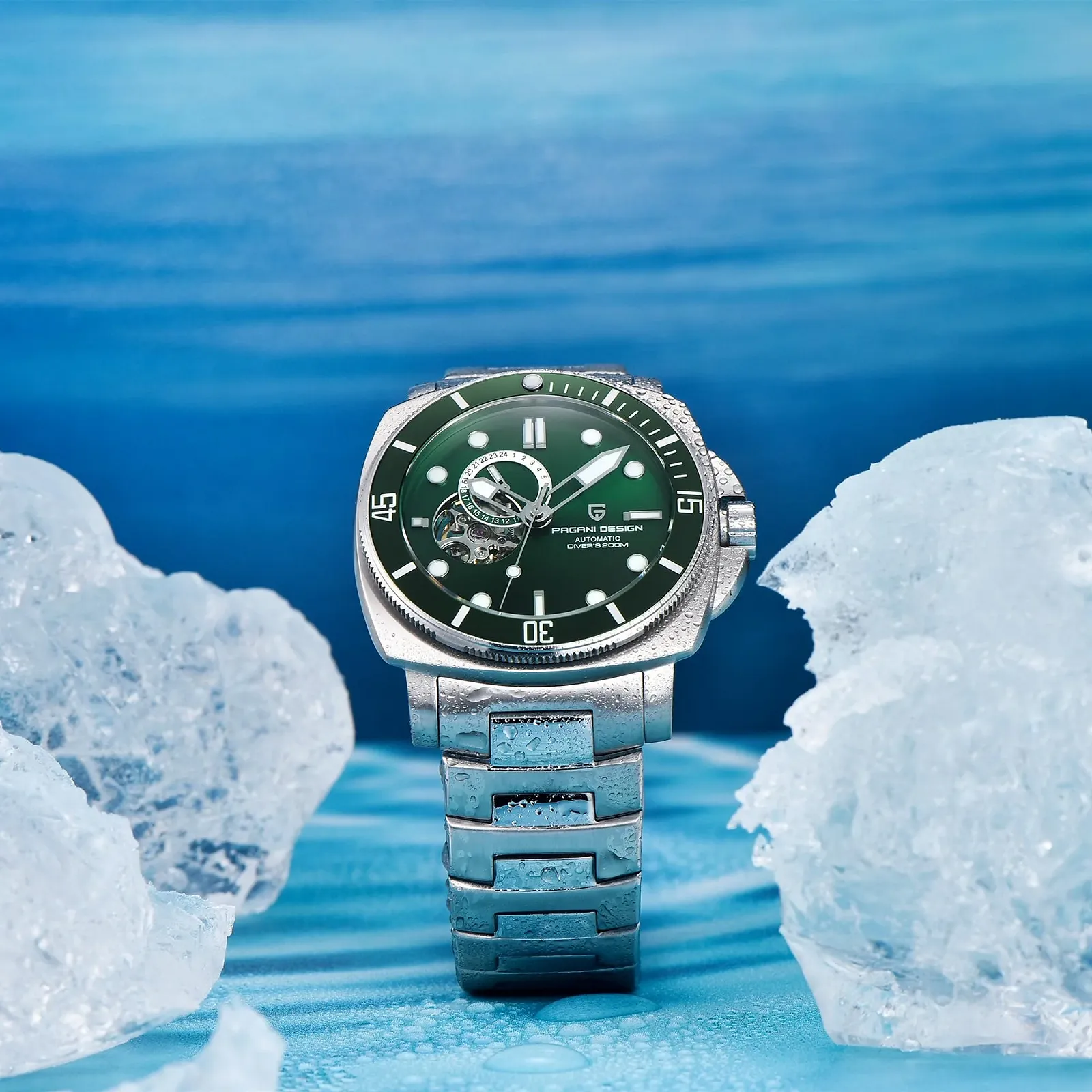 Мужские Часы Pagani Design Механические Автоматические Japan NH39 Водонепроницаемые до 200 м Люминесцентное Сапфировое Стекло Нейлоновый Ремешок, фото №6