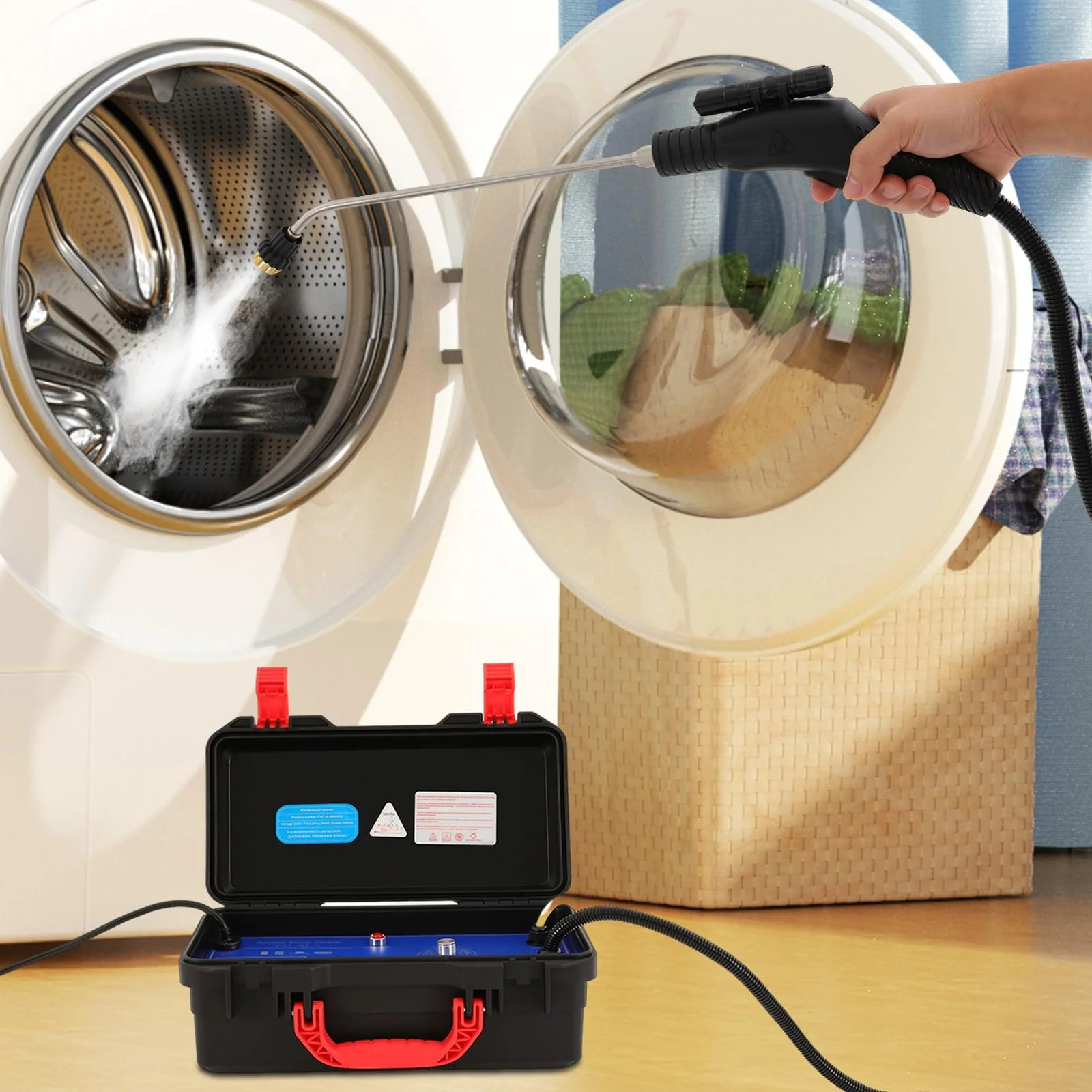 Пароочисник 3000 W 3-3.5 Bar 43 x 24 x 19 cm Високотемпературний для автомобіля, фото №8