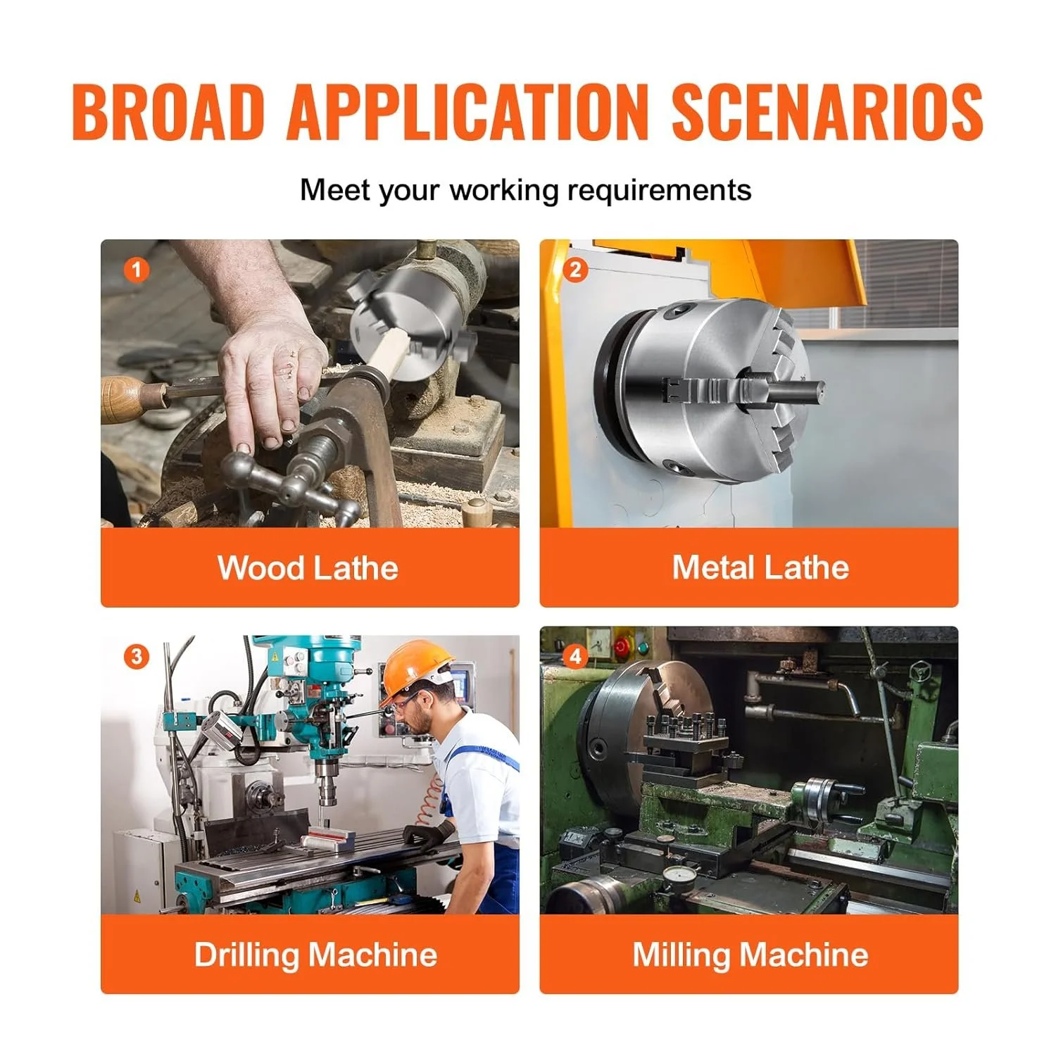 Токарний патрон VEVOR K11-125 125 мм, фото №6