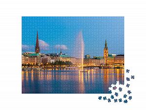 Пазл puzzleYOU Cities Puzzle Collection Hamburg at Dusk 1000 элементов synthetic.ua - Фото 1