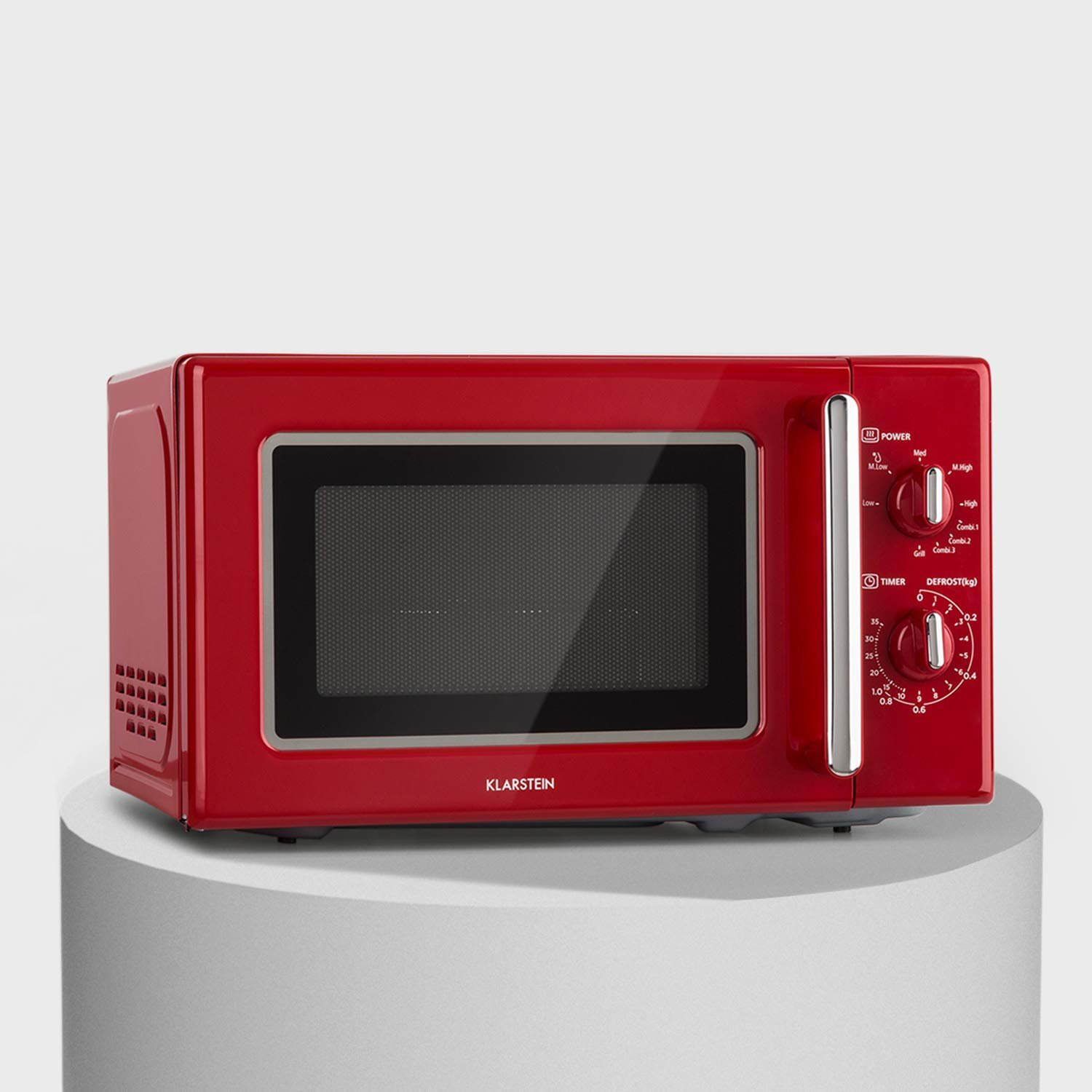 Мікрохвильова піч Klarstein Caroline Retro 20 л 700/1000 Вт 25.5 см червона, фото №1
