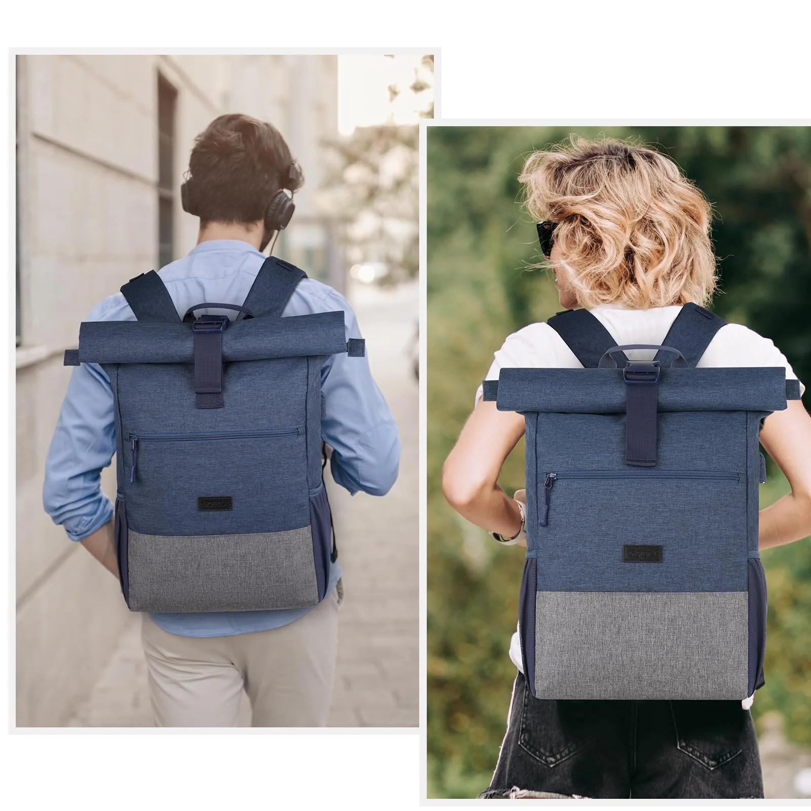 Рюкзак для ноутбука Rolltop 17" 26 л Синій/Сірий, фото №7 Рюкзак для ноутбука Rolltop 17" 26 л Синій/Сірий, фото №7