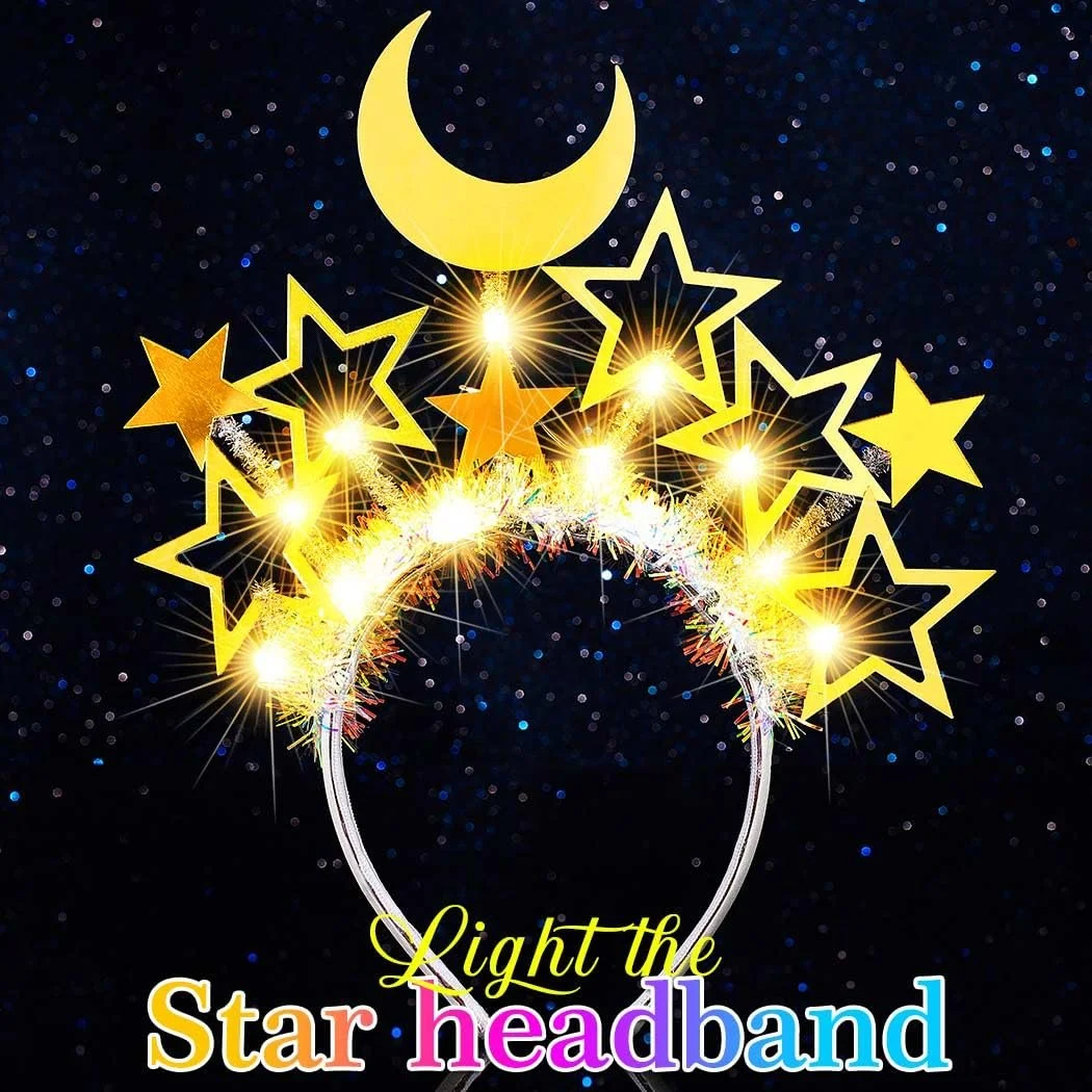 Обруч для волосся зі світлодіодною короною Zoestar Star Moon, фото №2