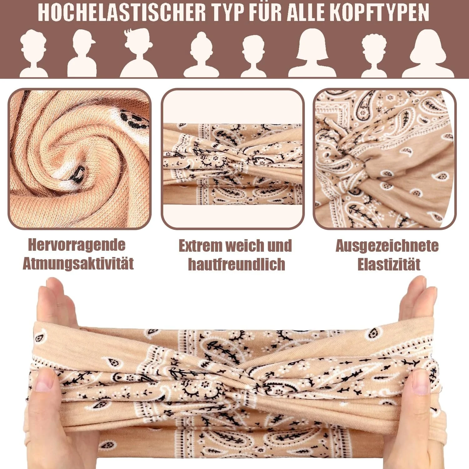 Пов'язка на голову Широка еластична тонка, фото №3