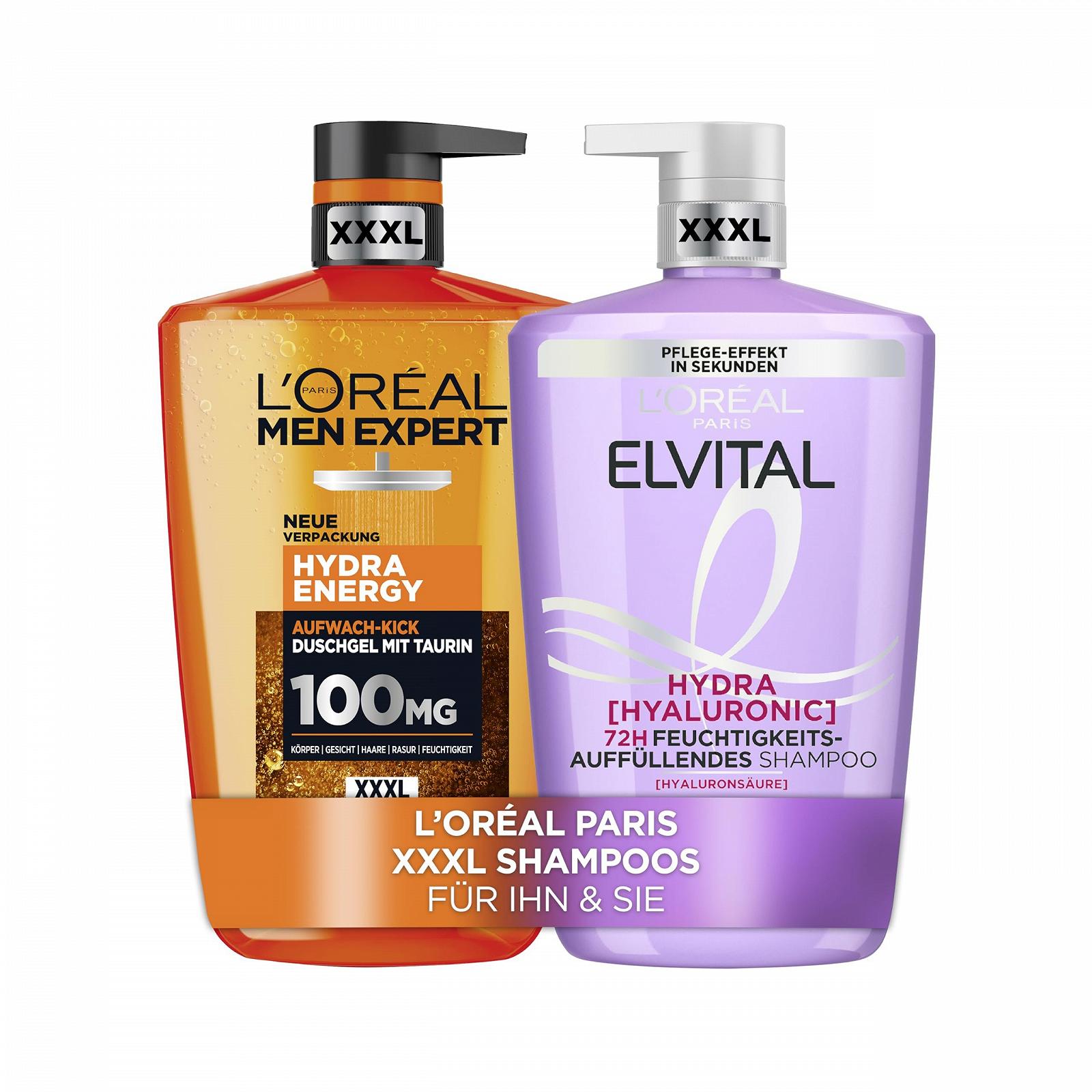 Набір для догляду L'Oréal Paris Men Expert Hydra Energy та Elvital Dream Length 2 x 1000 мл, фото №1