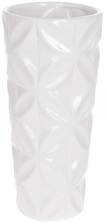 Ваза керамічна Stone Flower Шарлотта 12x12x25.5 см, білий, фото №1