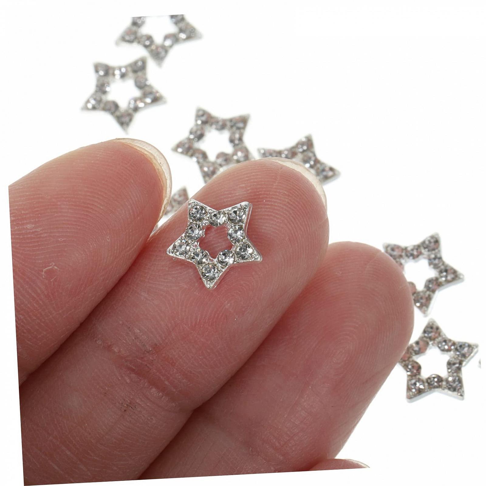 Подвески для ногтей в форме звезды 12 шт. Декоративные аксессуары для нейл-арта со стразами для акриловых ногтей, фото №8