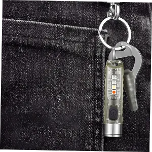 Маленький світлодіодний ліхтарик-брелок з нержавіючої сталі та ПК USB акумуляторний компактний для кемпінгу, вулиці та щоденного використання synthetic.ua - Фото 1