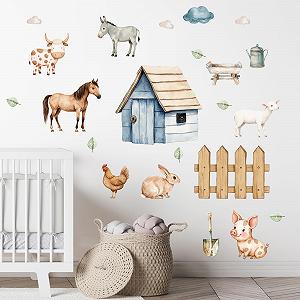 Наклейка на стіну GRAZDesign Farm Дитячі тварини та стайня для дитячої кімнати - Фото 1