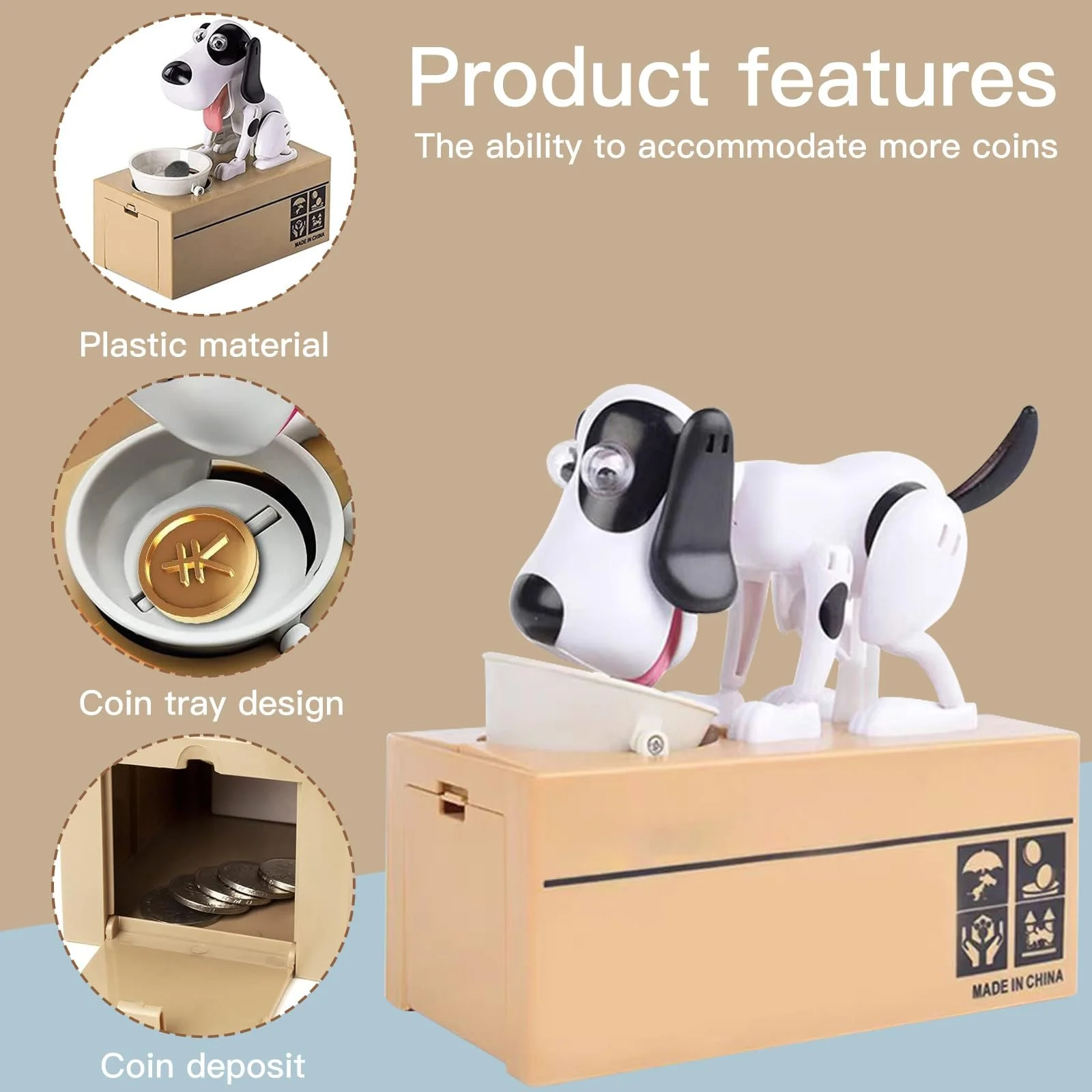 Скарбничка Hungry Dog Собака що їсть монети Інтерактивна, фото №3
