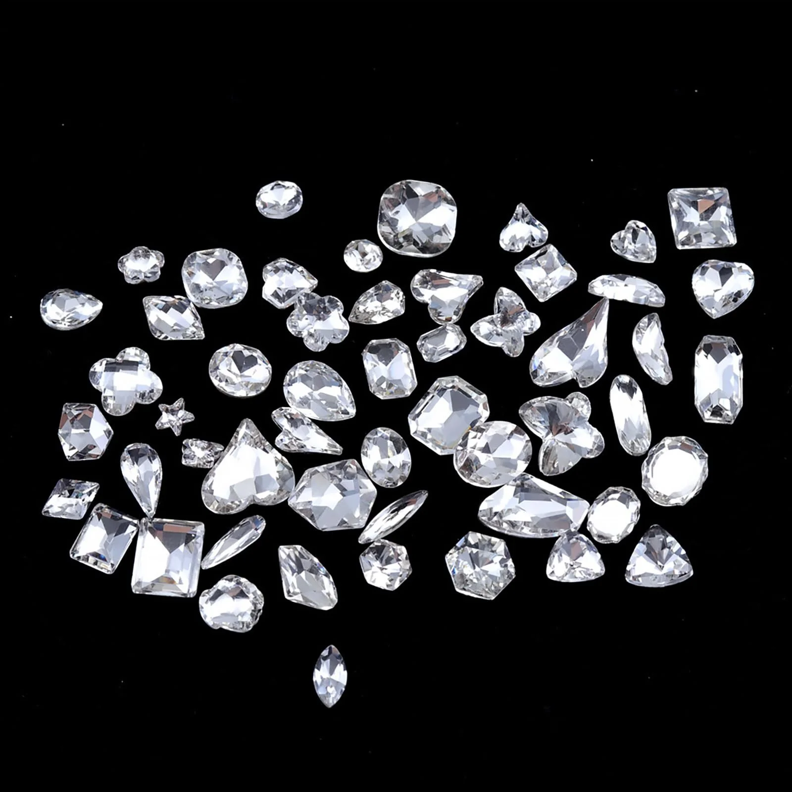 Стразы для ногтей Hotfix 53 шт. для DIY ногтей/одежды/поделок, фото №1