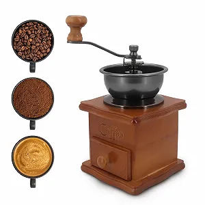 Ручна кавомолка Retro Antique з керамічним ручним приводом, регульована грубість помелу, для дому, офісу, подорожей - Фото 1