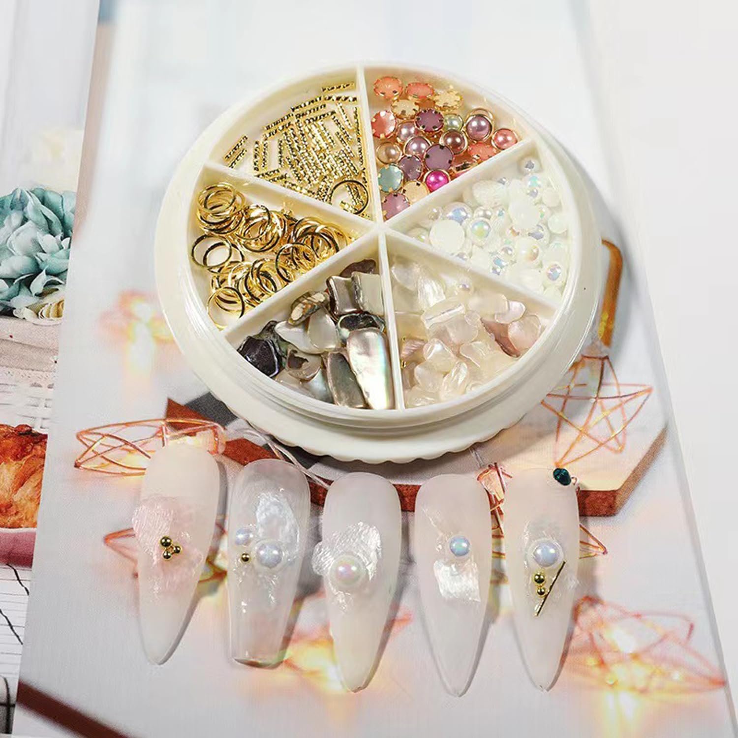 Стрази для нігтів Кришталеві Діаманти для нігтів Змішаний Стиль з Перлинами, фото №2