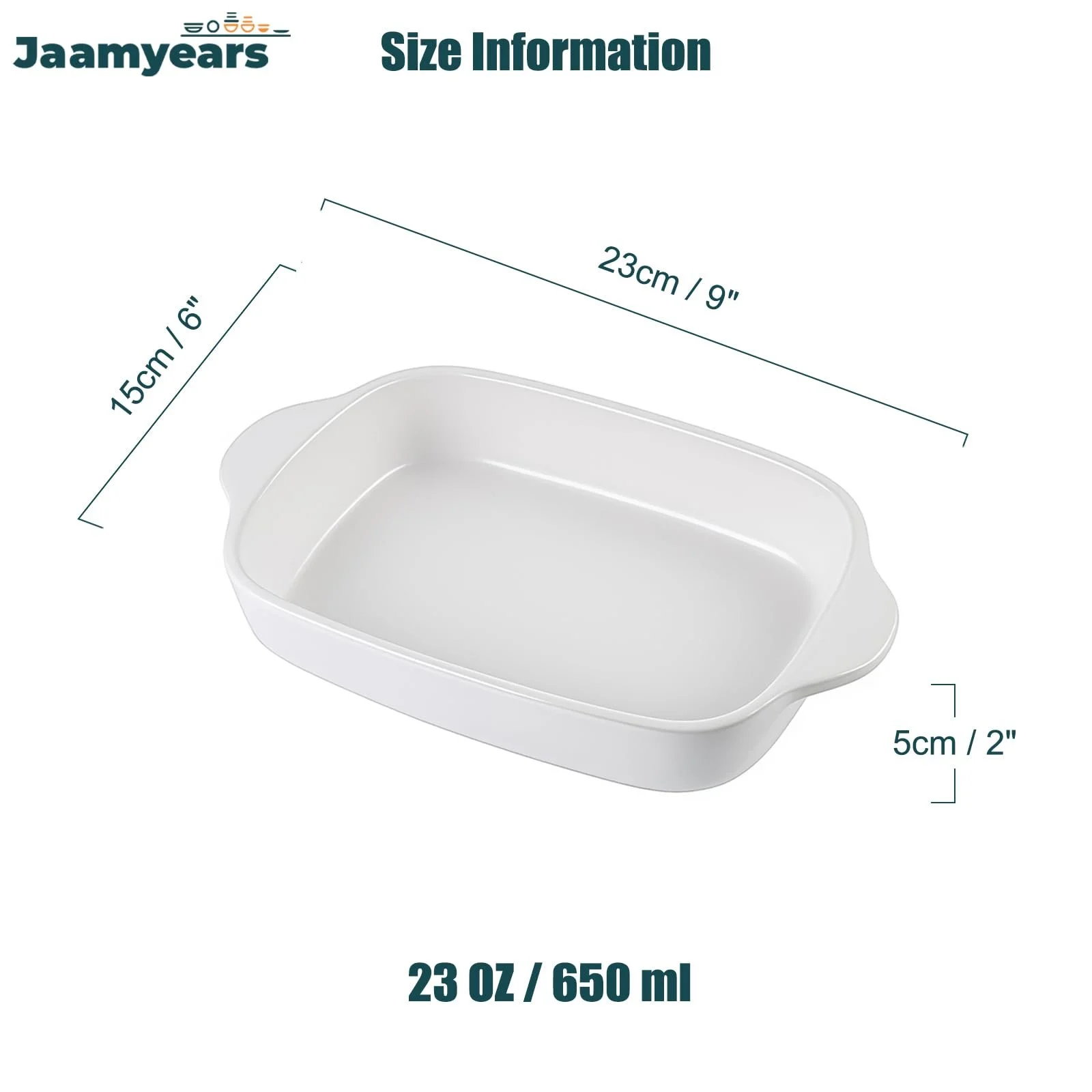 Форма для запікання прямокутна керамічна 650 мл, фото №2