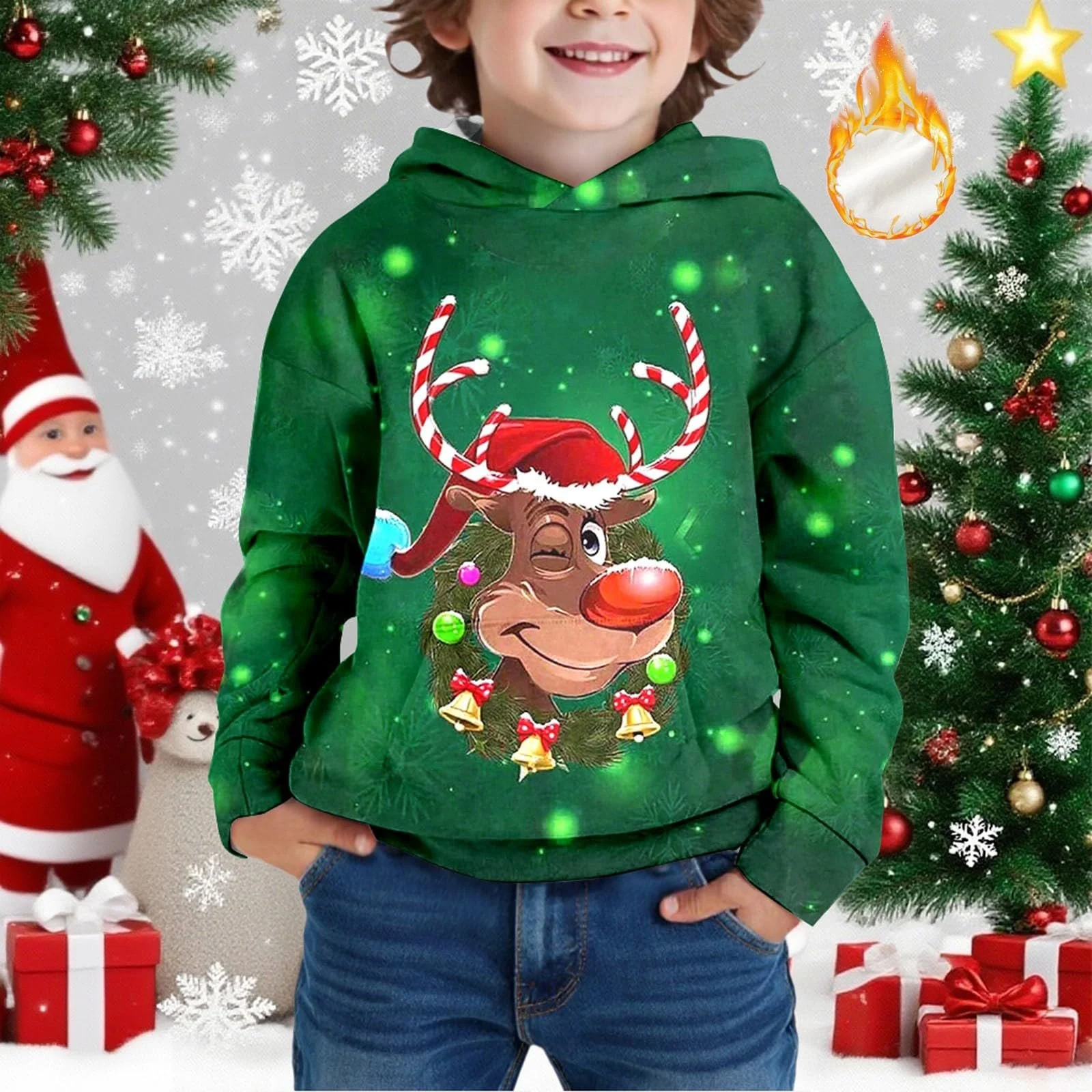 Різдвяний світшот-худі Generic для хлопчиків, фото №3