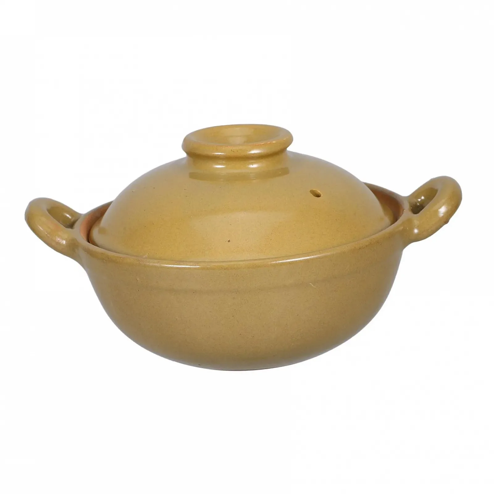 Кастрюля для тушения керамическая глиняная с ручкой 500 мл антипригарная, фото №1