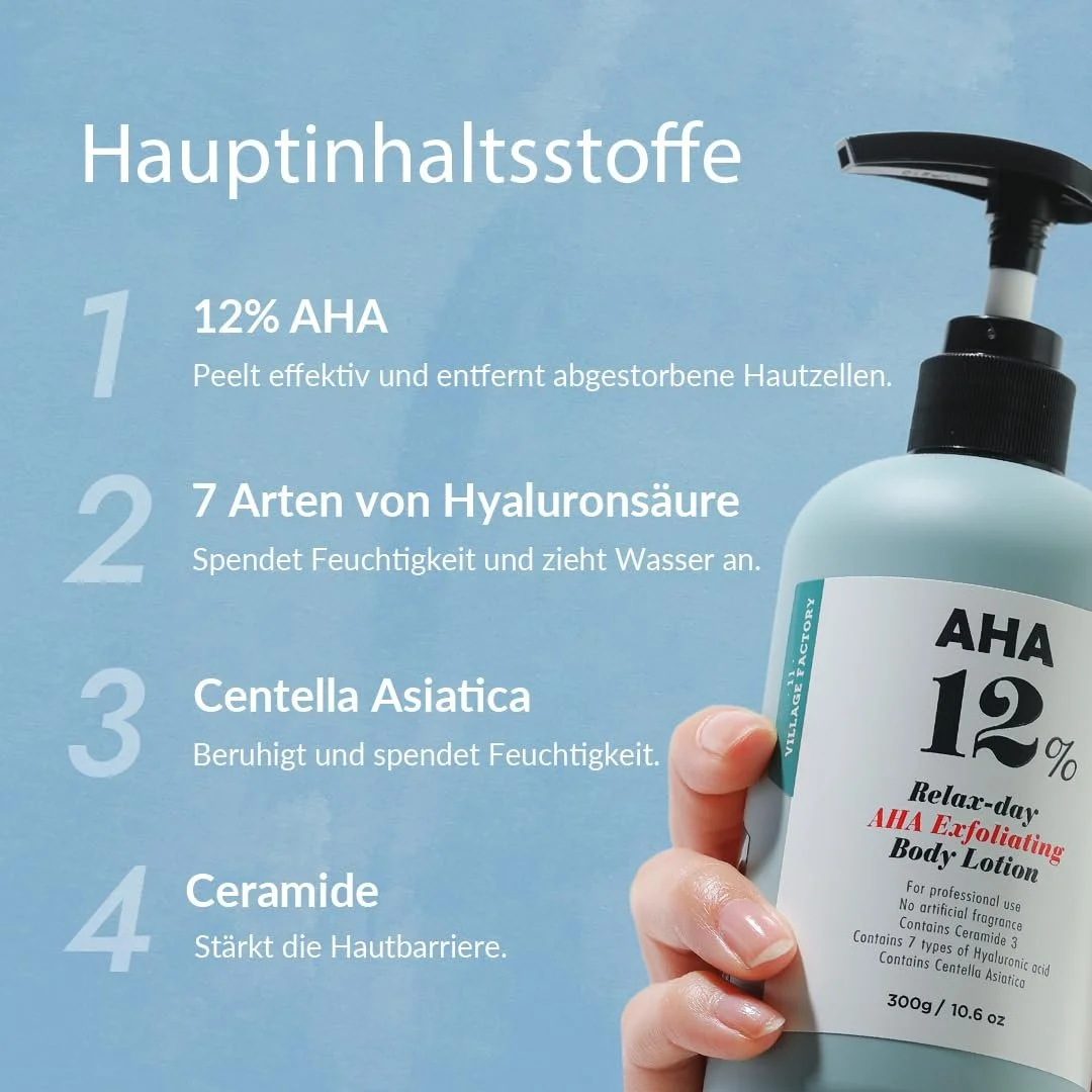 Лосьйон для тіла VILLAGE11FACTORY AHA з гліколевою кислотою AHA 12% (300 г), фото №4