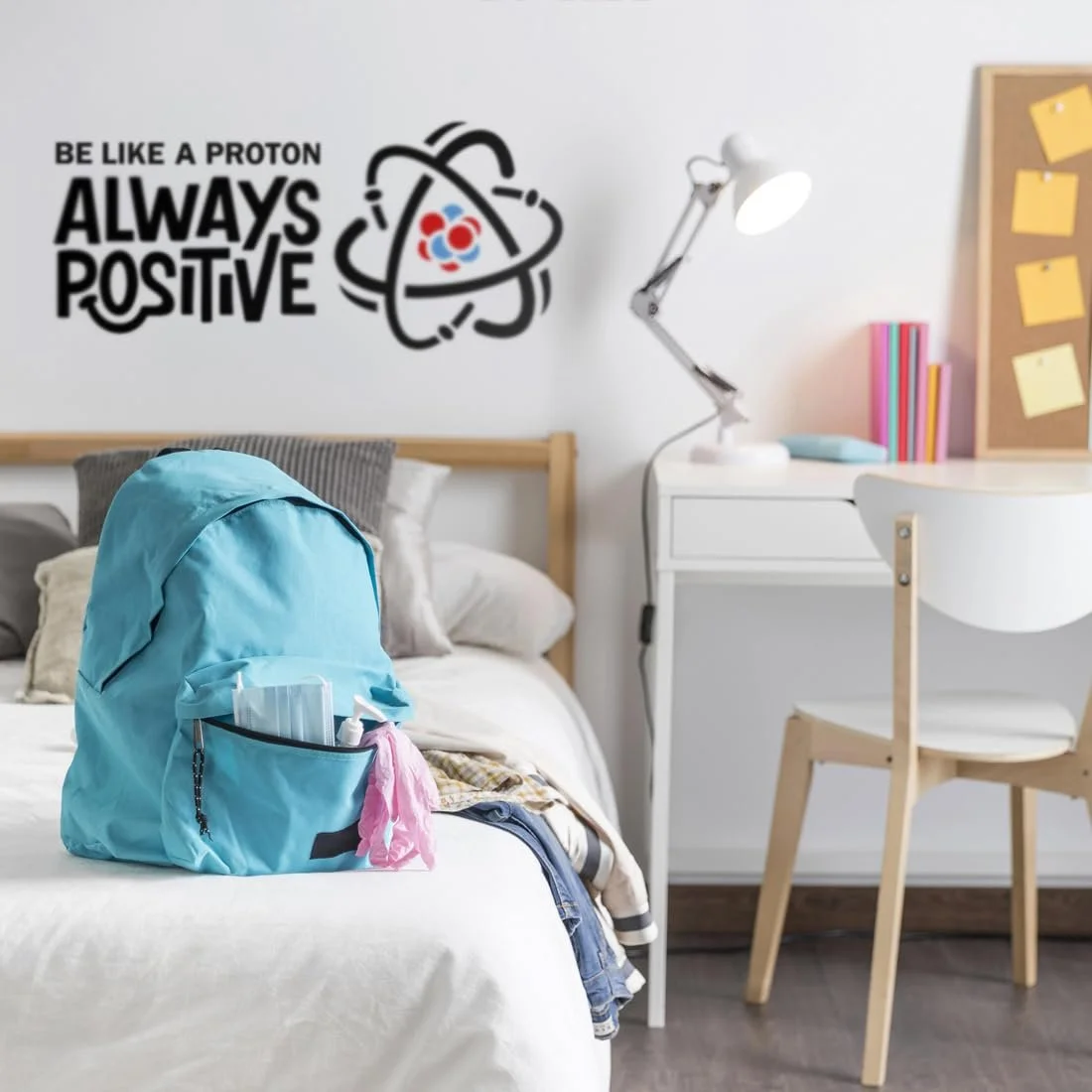 Наклейка на стену Be Like a Proton Always Positive Виниловая Черная, фото №4