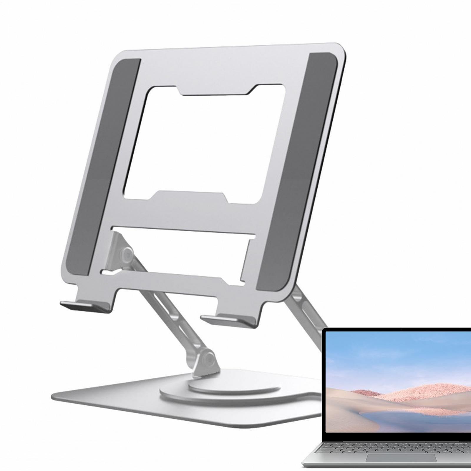 Підставка для ноутбука, металева, ергономічна, регульована база, обертова, портативна, до 10 кг, фото №8
