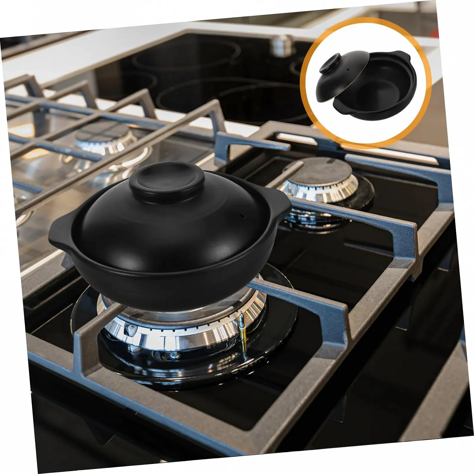 Кастрюля керамическая SOIMISS термостойкая с крышкой, фото №9