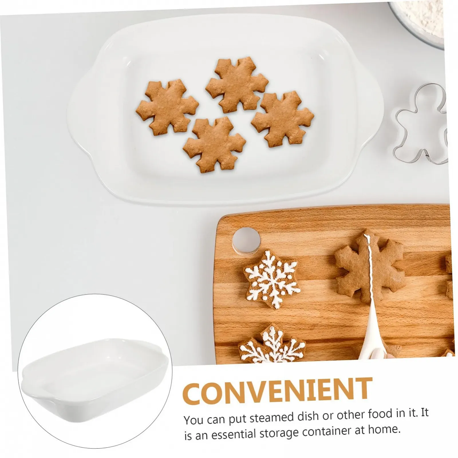 Форма для запекания Cabilock керамическая с двумя ручками для лазаньи и пиццы, фото №4